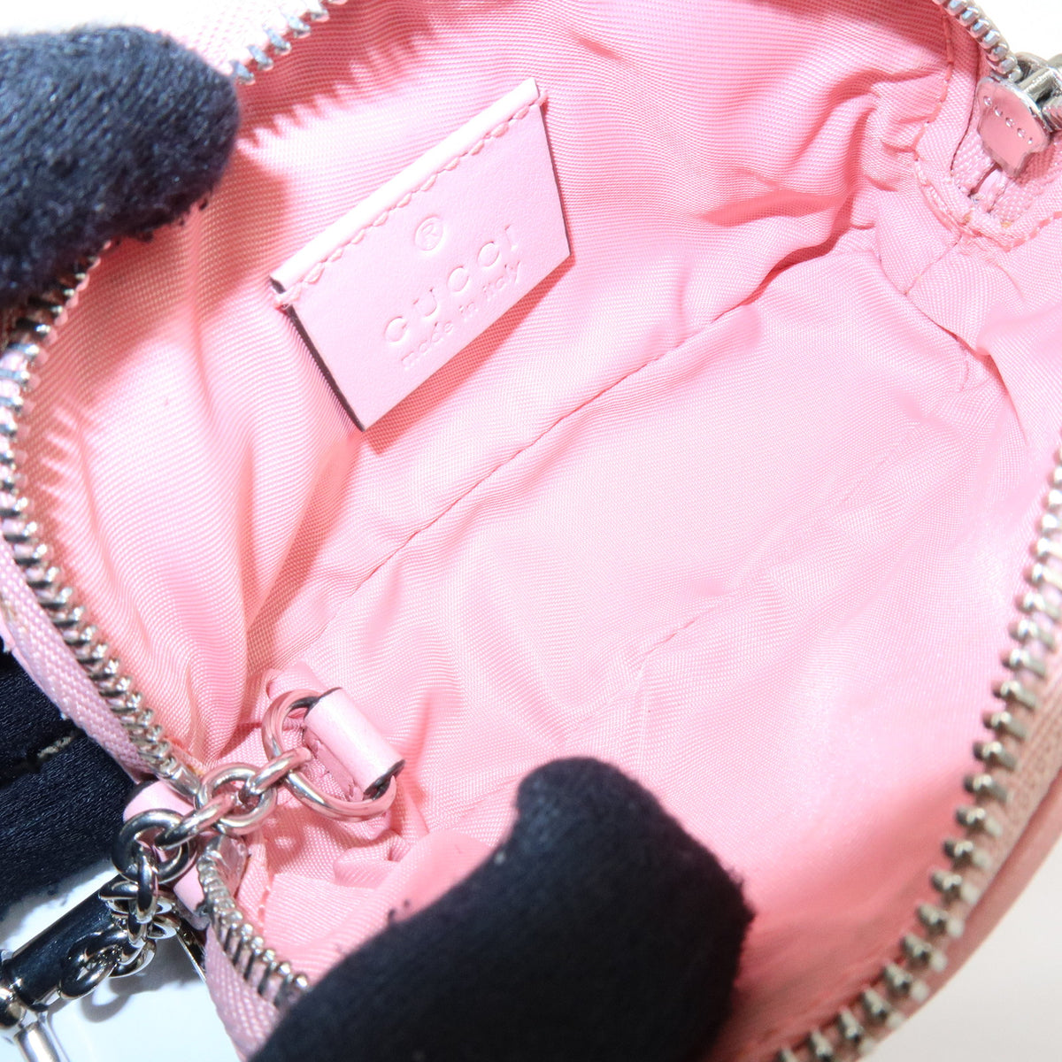 GUCCI GG Marmont Double G Leather Cosmetic Case Key Pouch Pink 625691