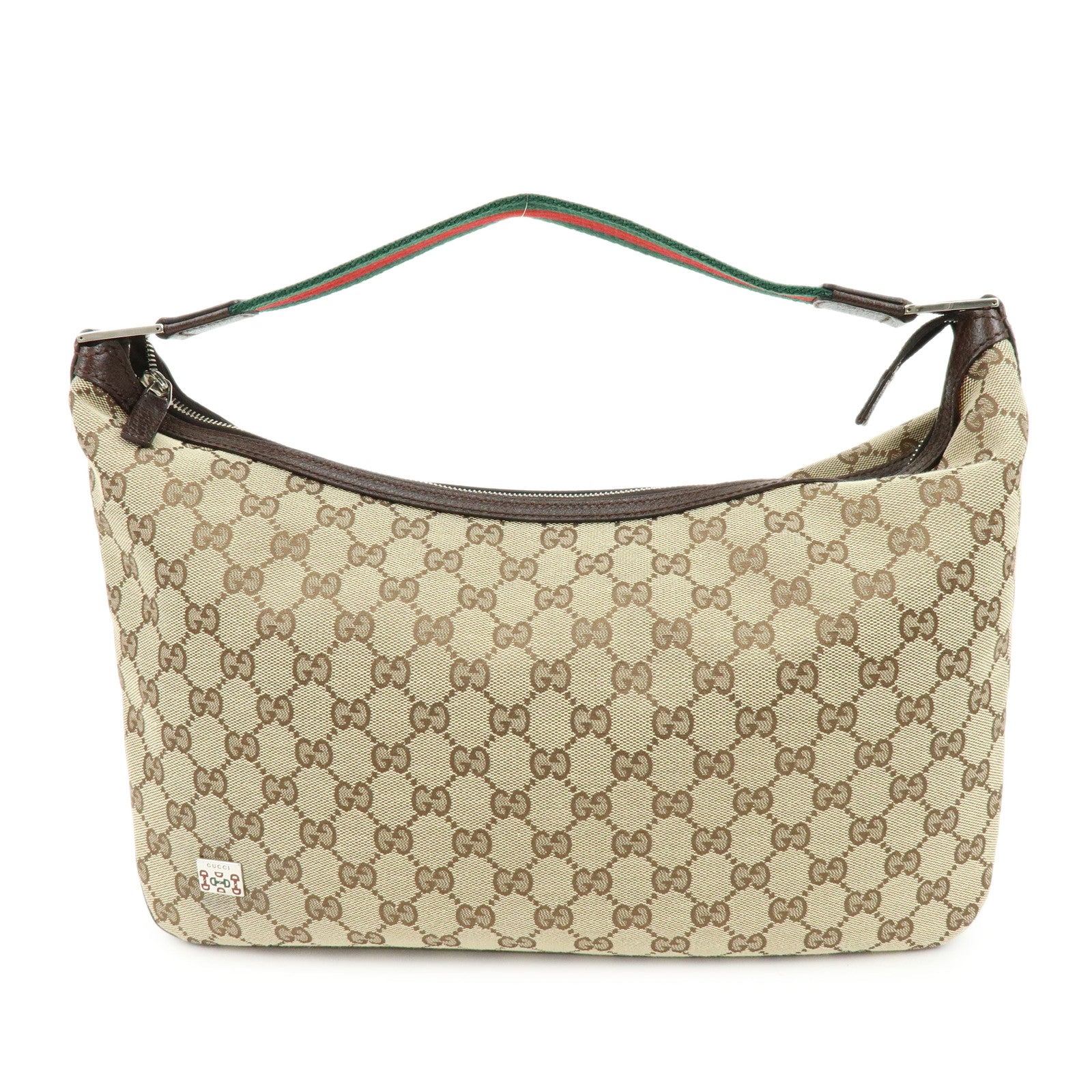 GUCCI Sherry GG Canvas Leather Shoulder Bag Hand Bag Beige Brown 146243