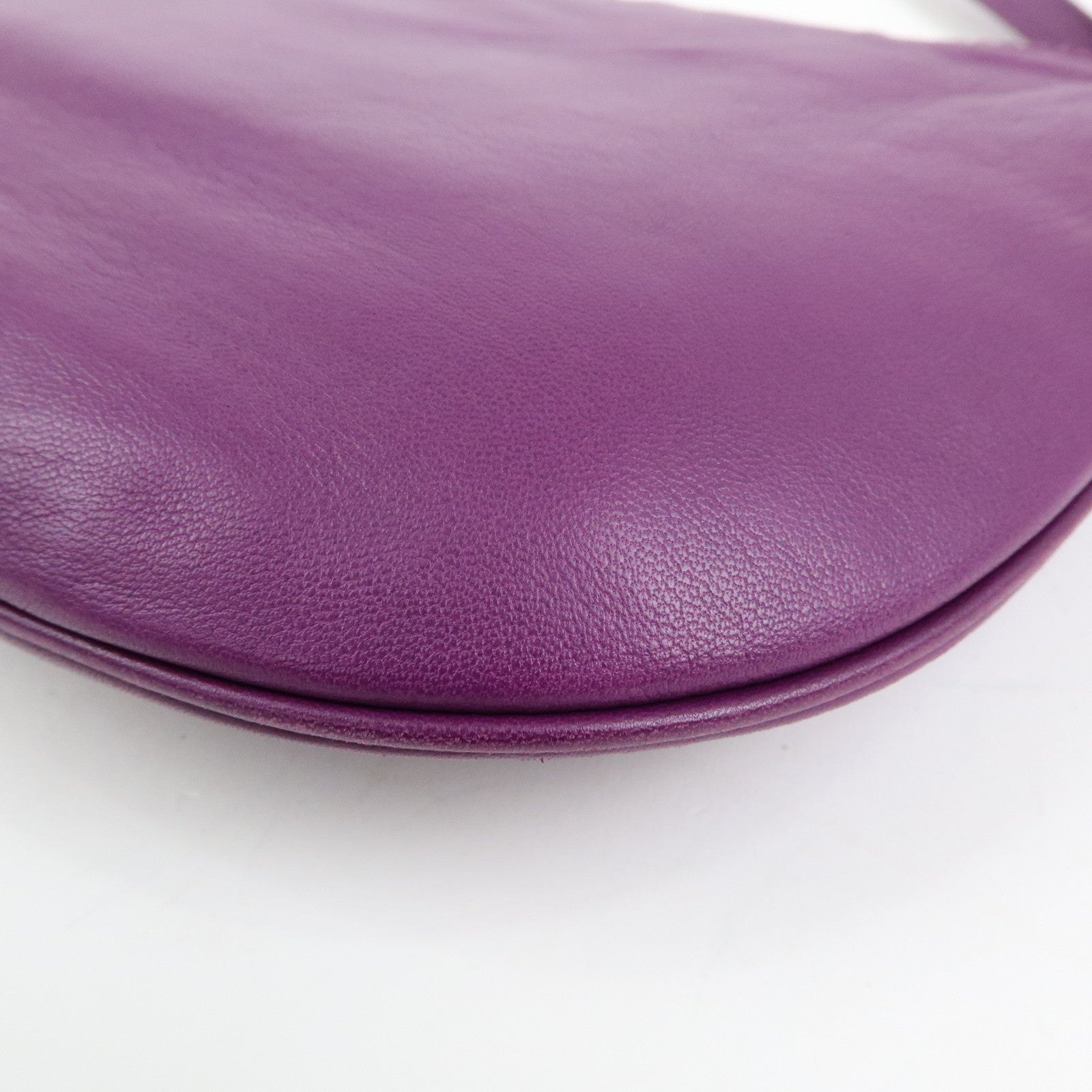 LOEWE Anagram Nappa Leather Shoulder Bag Hand Bag Brown Purple