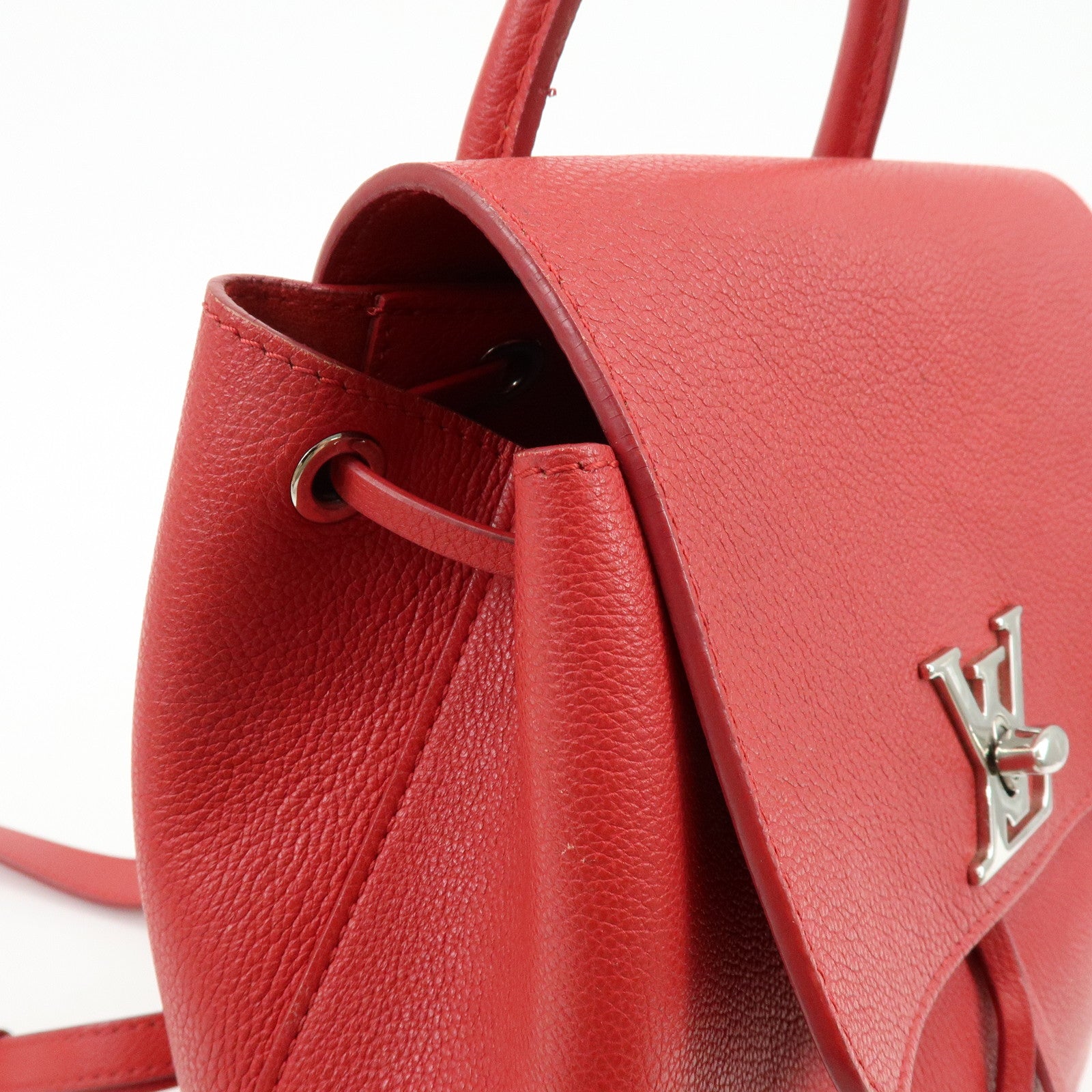 Louis Vuitton Lockme Taurillon Leather Backpack Rucksack Ruby M41818
