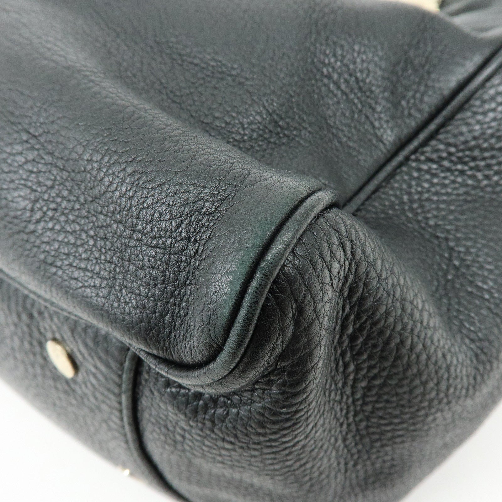 BVLGARI Monete Leather Chain 2Way Bag Shoulder Bag Black Gold