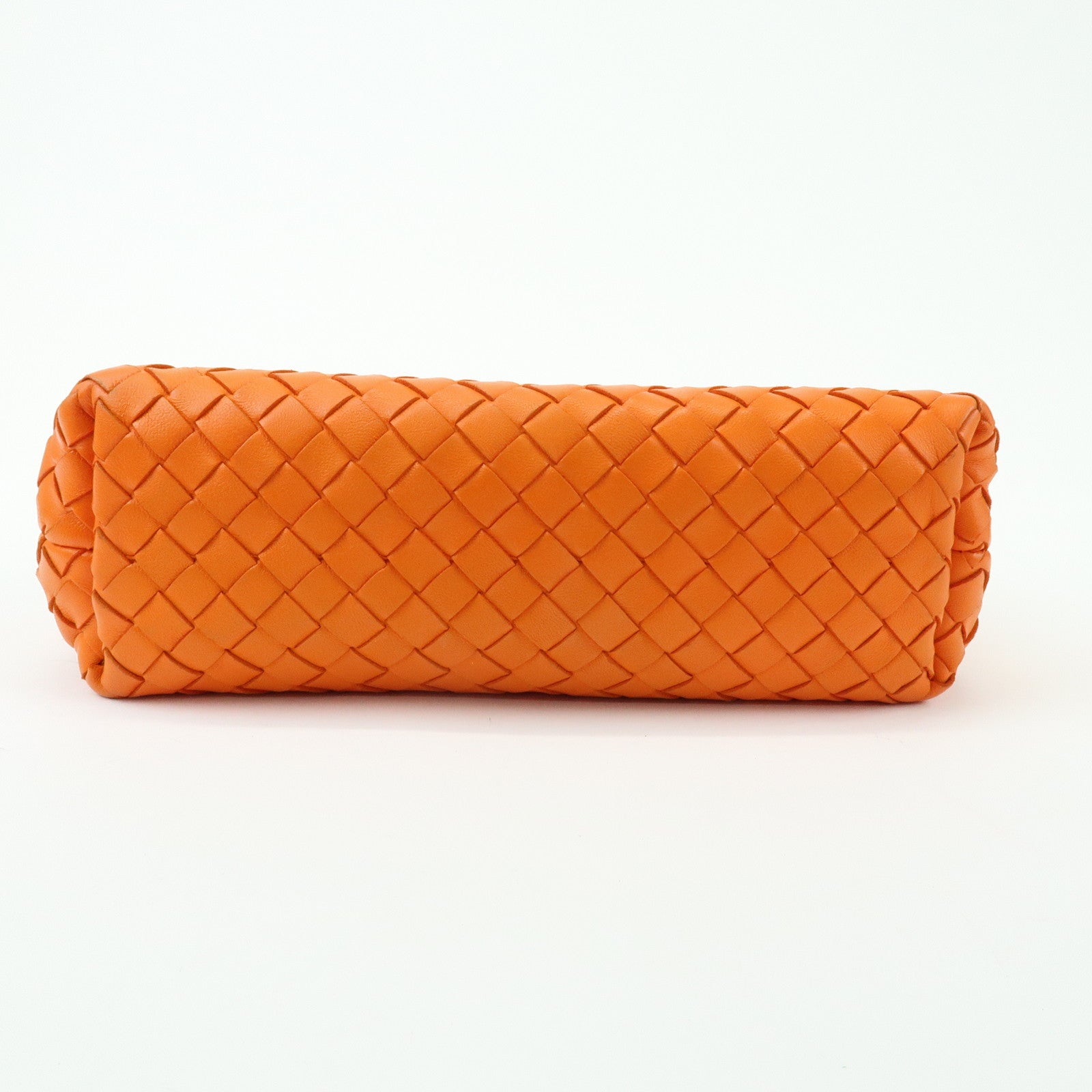 BOTTEGA VENETA Intrecciato Leather Chain Shoulder Bag Orange