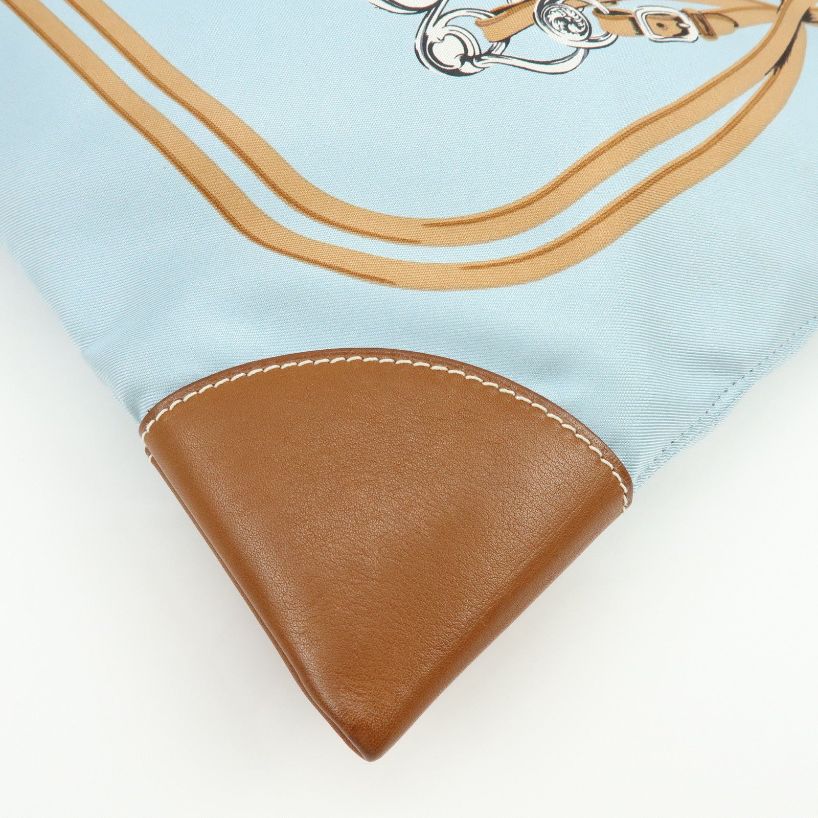 HERMES Silk Leather Silky City MM Shoulder Bag BRIDESdeGALA Blue