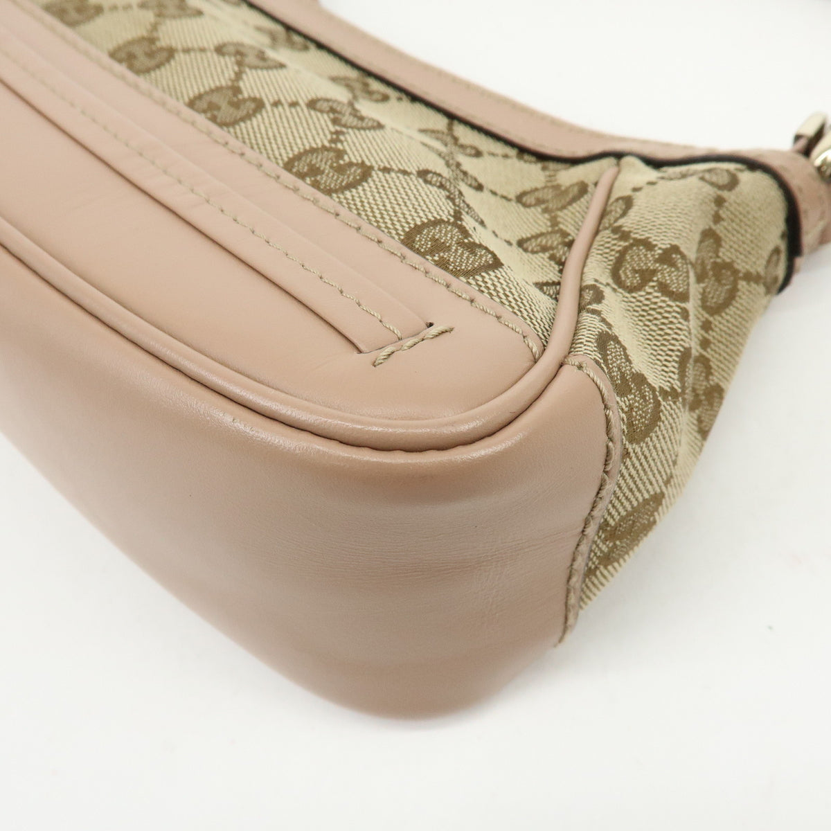 GUCCI Mayfair GG Canvas Leather Hand Bag Shoulder Bag Beige Pink 569893