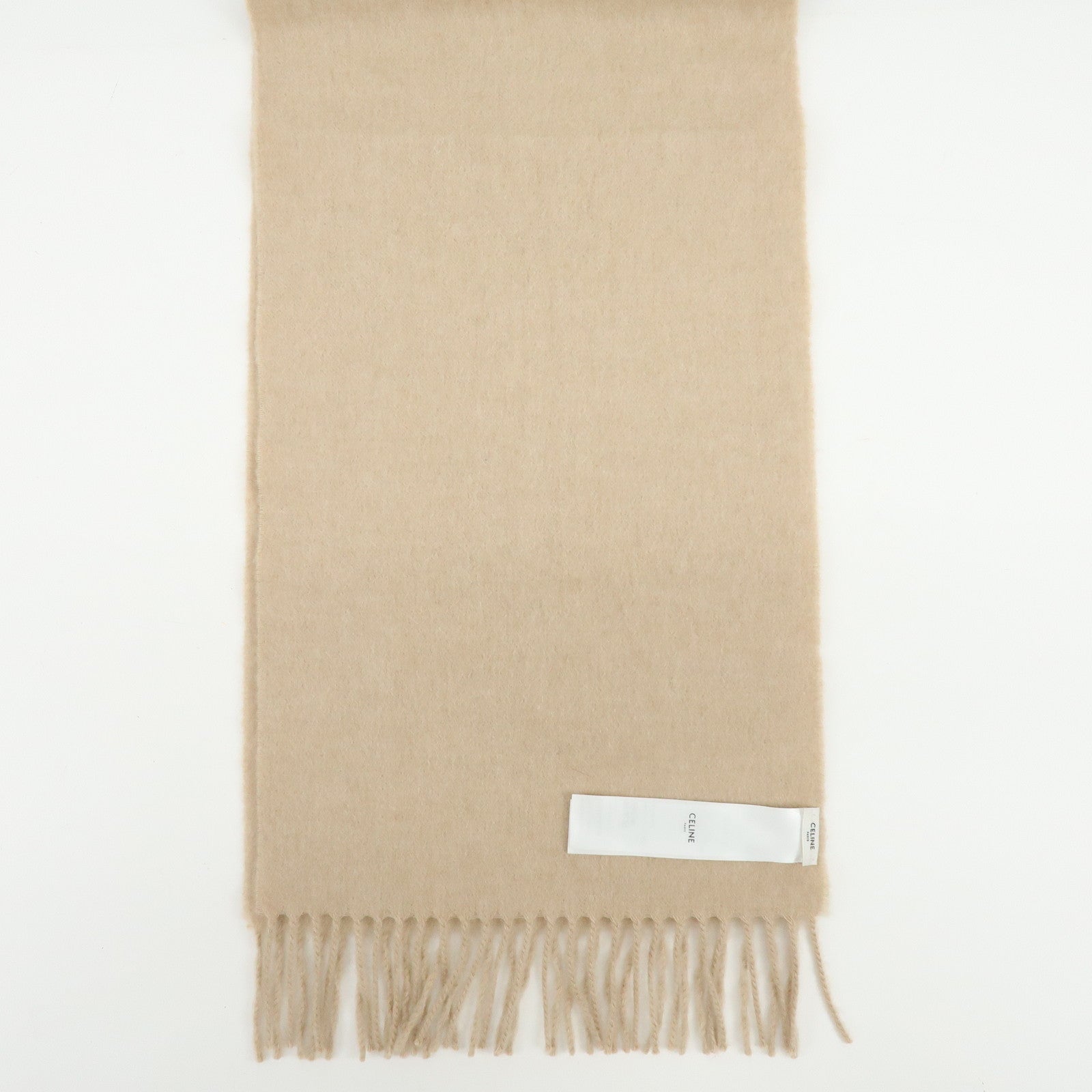 CELINE Cashmere 100% Scarf Stole Natural