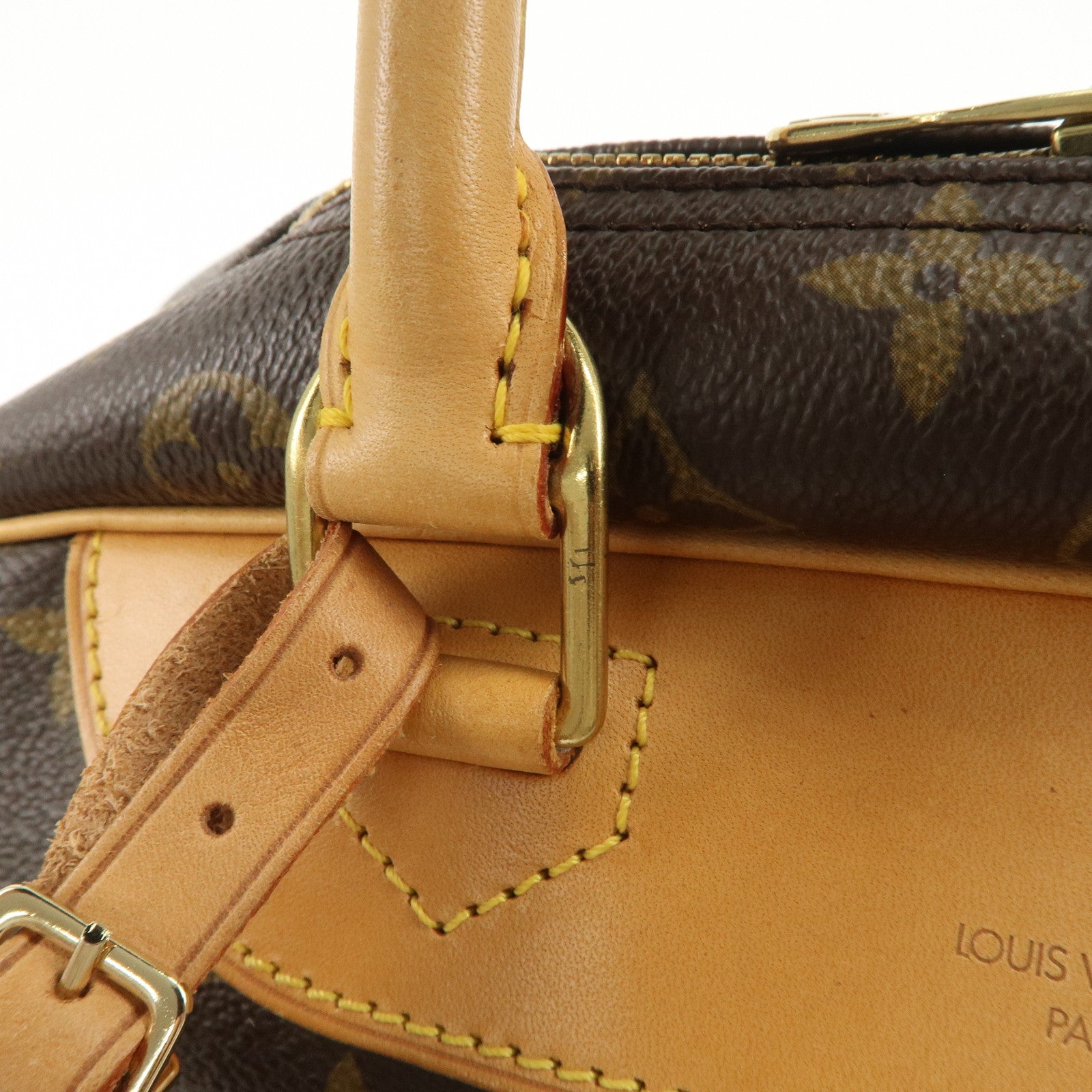 Louis Vuitton Monogram Deauville Hand Bag Brown M47270 Used