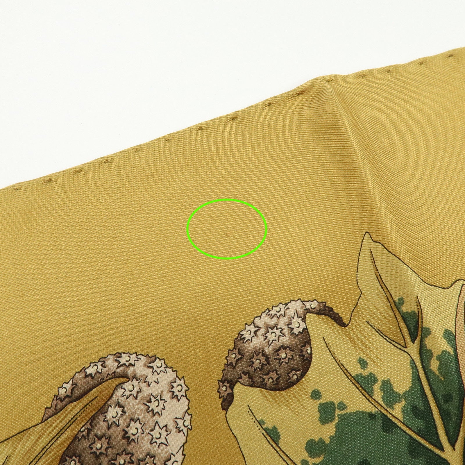 Ferragamo Silk 100% Scarf Bird Print Khaki Brown