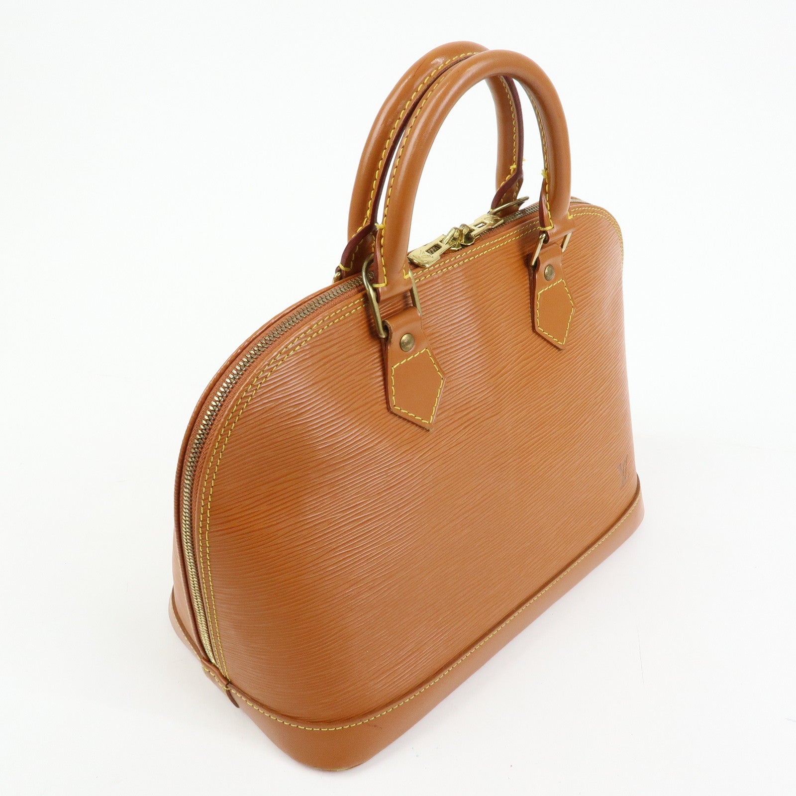 Louis Vuitton Epi Alma PM Leather Hand Bag Zipang Gold M52148
