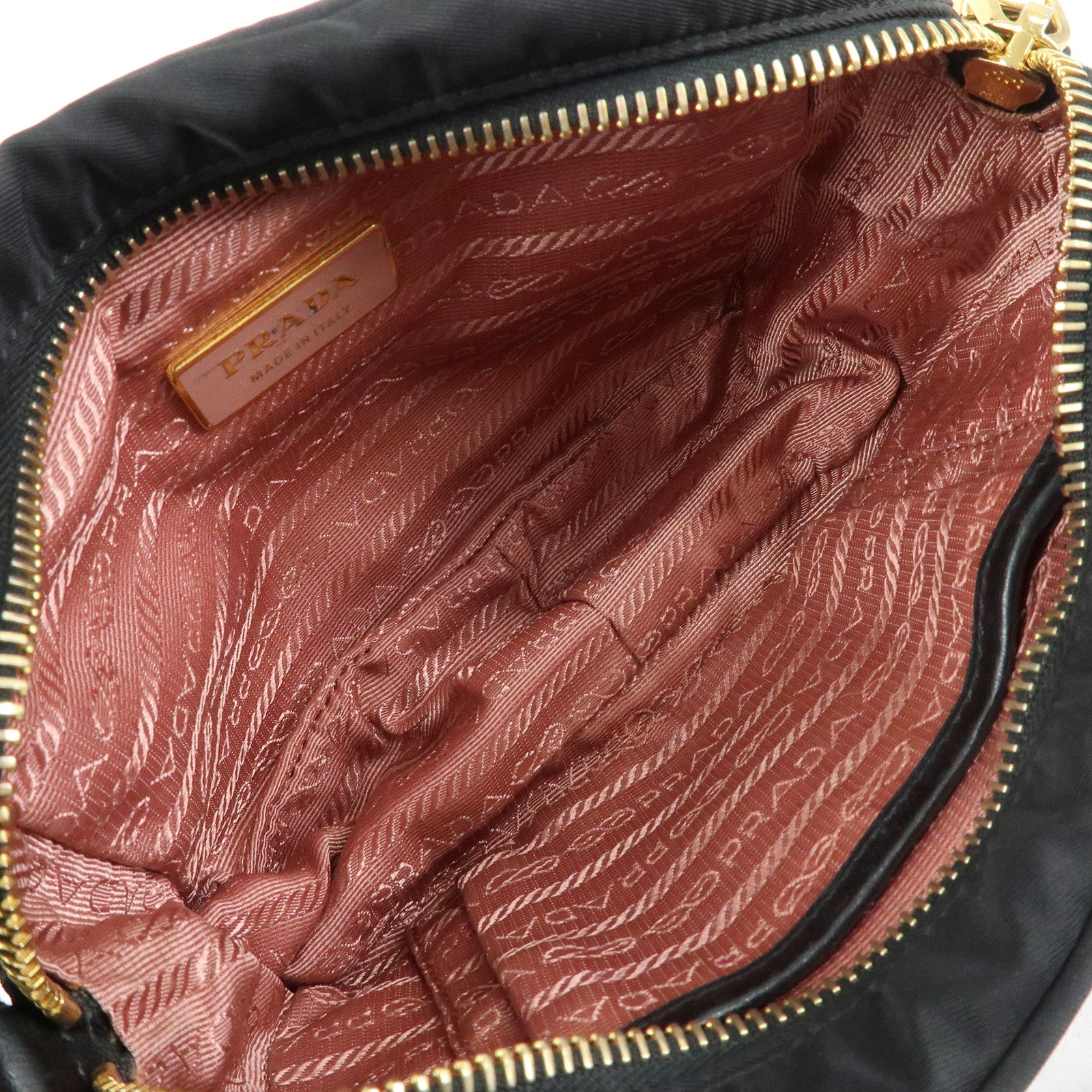 PRADA Nylon Leather Mini Shoulder Bag Crossbody Bag Black