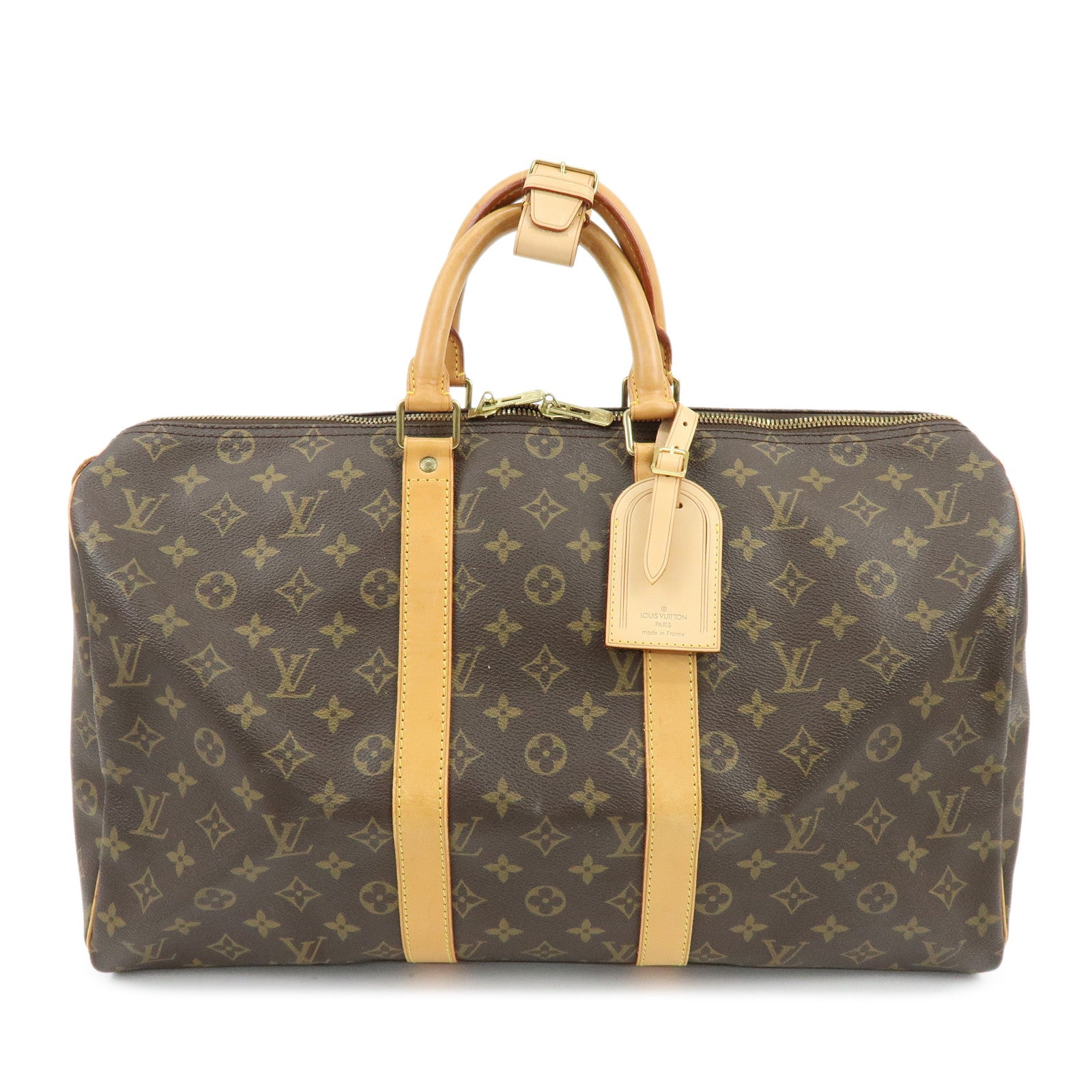 Louis Vuitton Monogram Keep All 45 Boston Bag Brown M41428