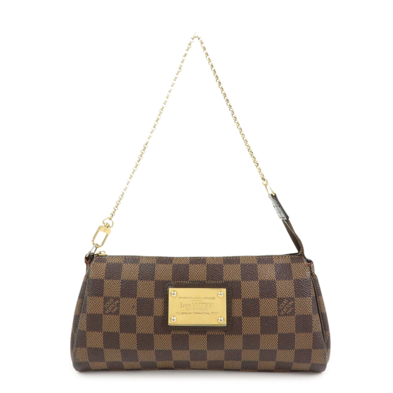 Louis Vuitton Damier Ebene Eva 2Way Hand Bag Chain Shoulder Bag N55213