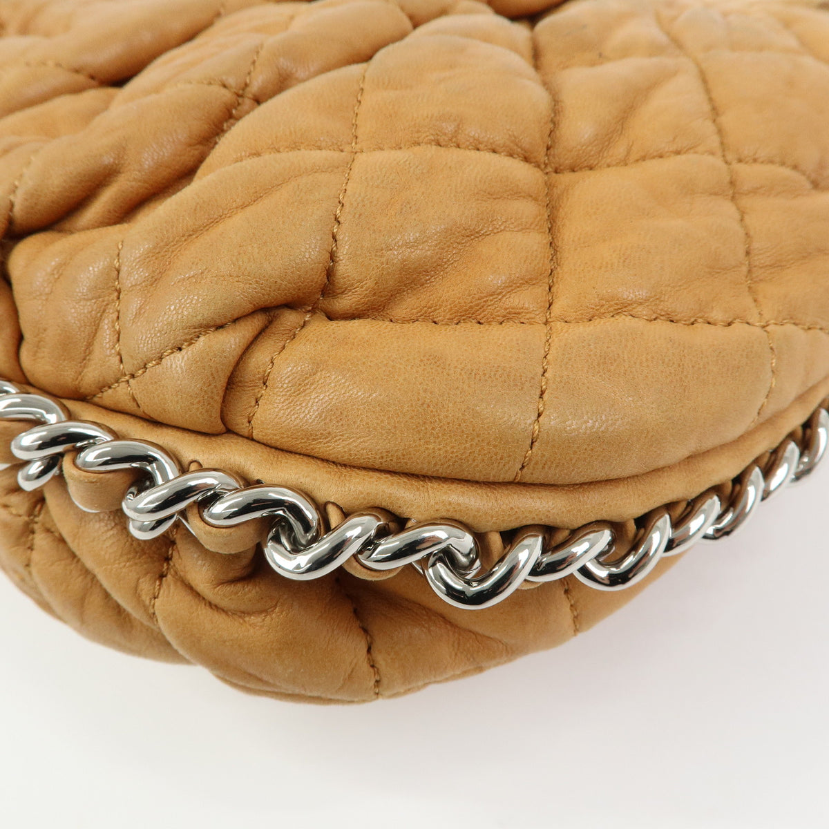 CHANEL Matelasse Luxury Line Lamb Skin Chain Shoulder Bag Brown A49889