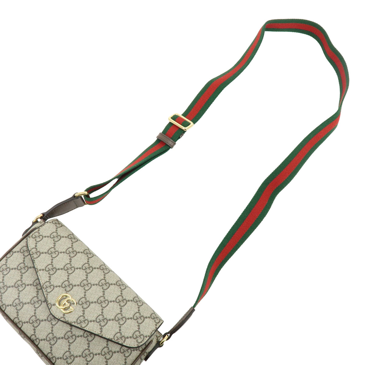 GUCCI Sherry Double G GG Supreme Leather Shoulder Bag Beige 764961