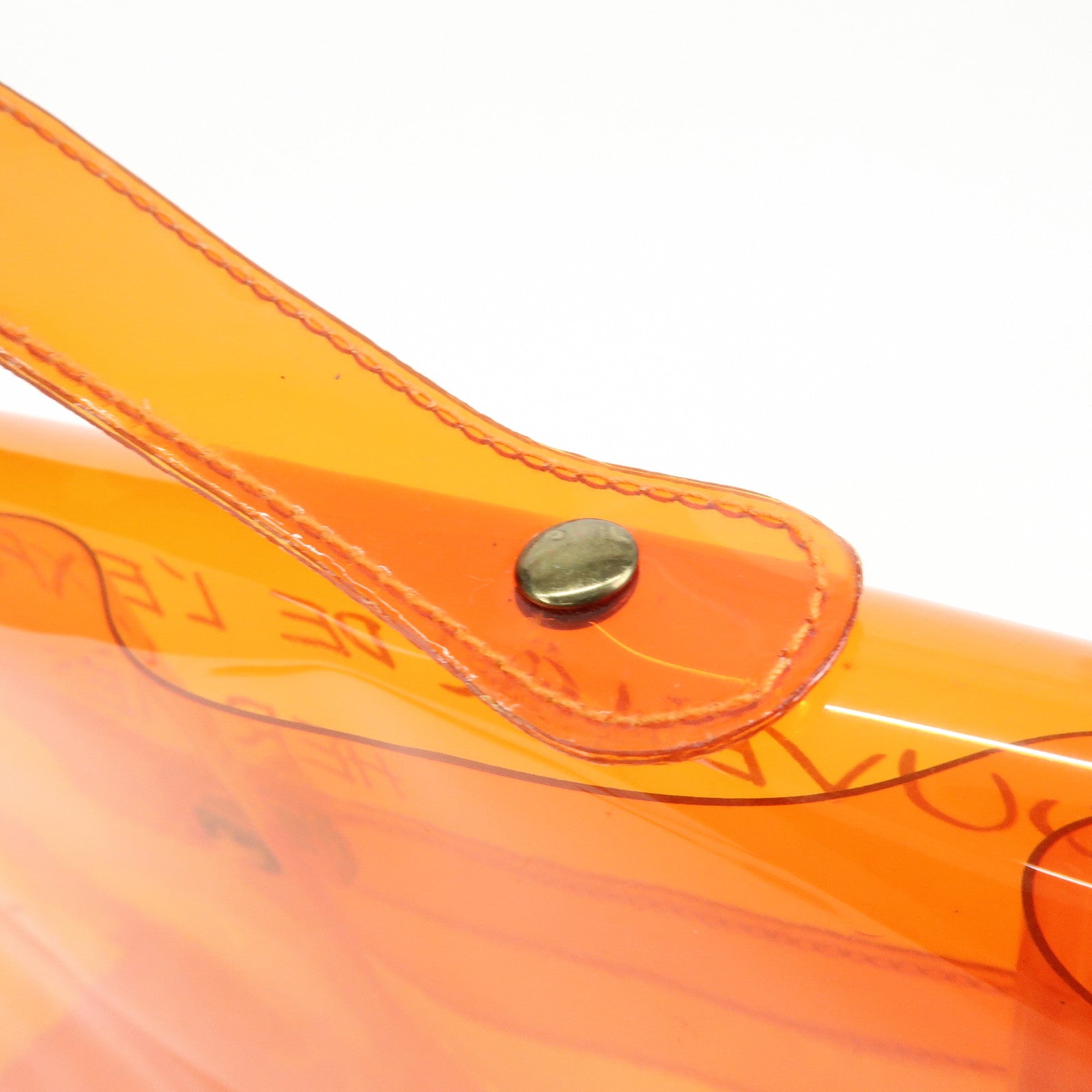 HERMES Kelly Vinyl Hand Bag SOUVENIR DE L'EXPOSITION Orange
