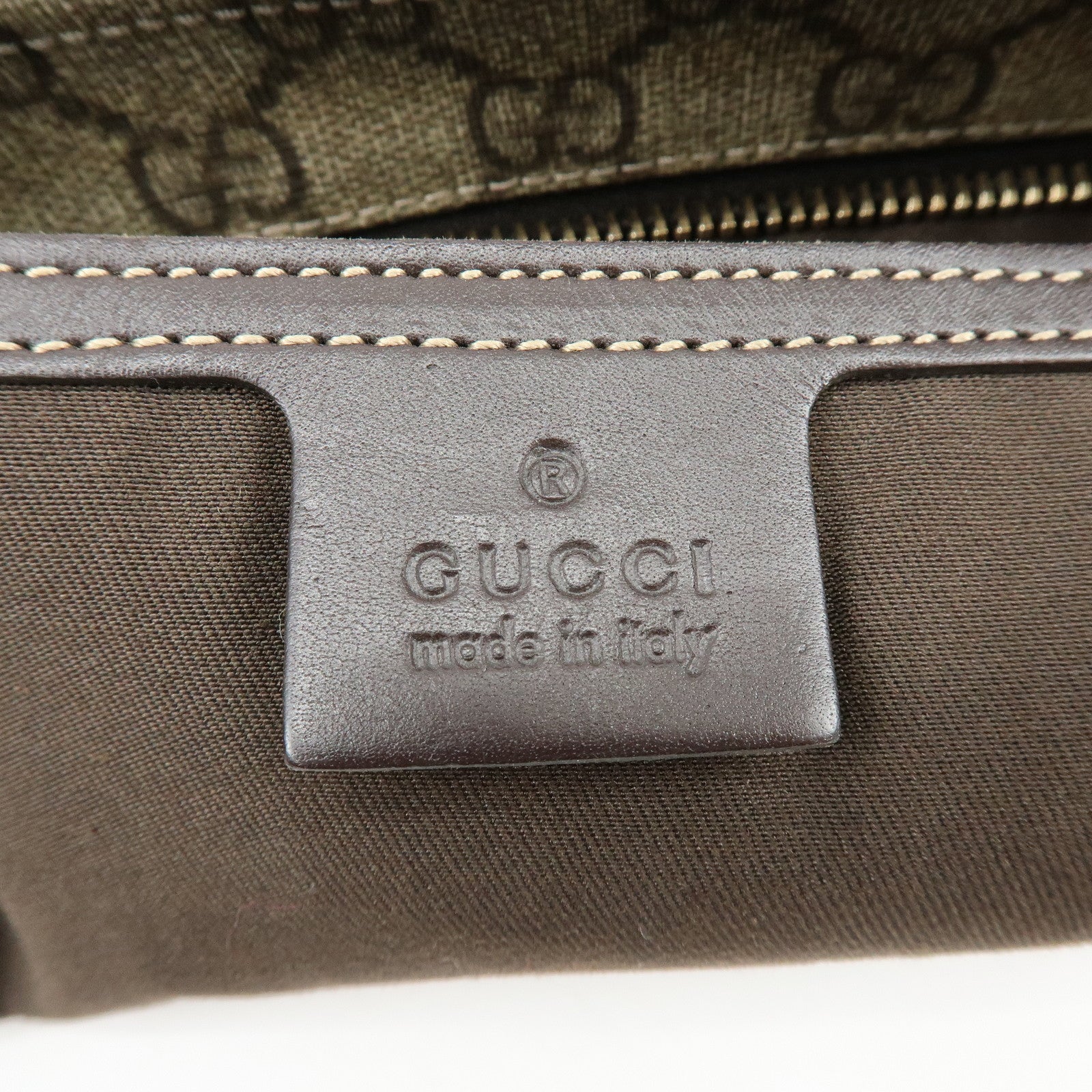 GUCCI GG Supreme Leather Shoulder Bag Crossbody Bag Brown Beige 201446