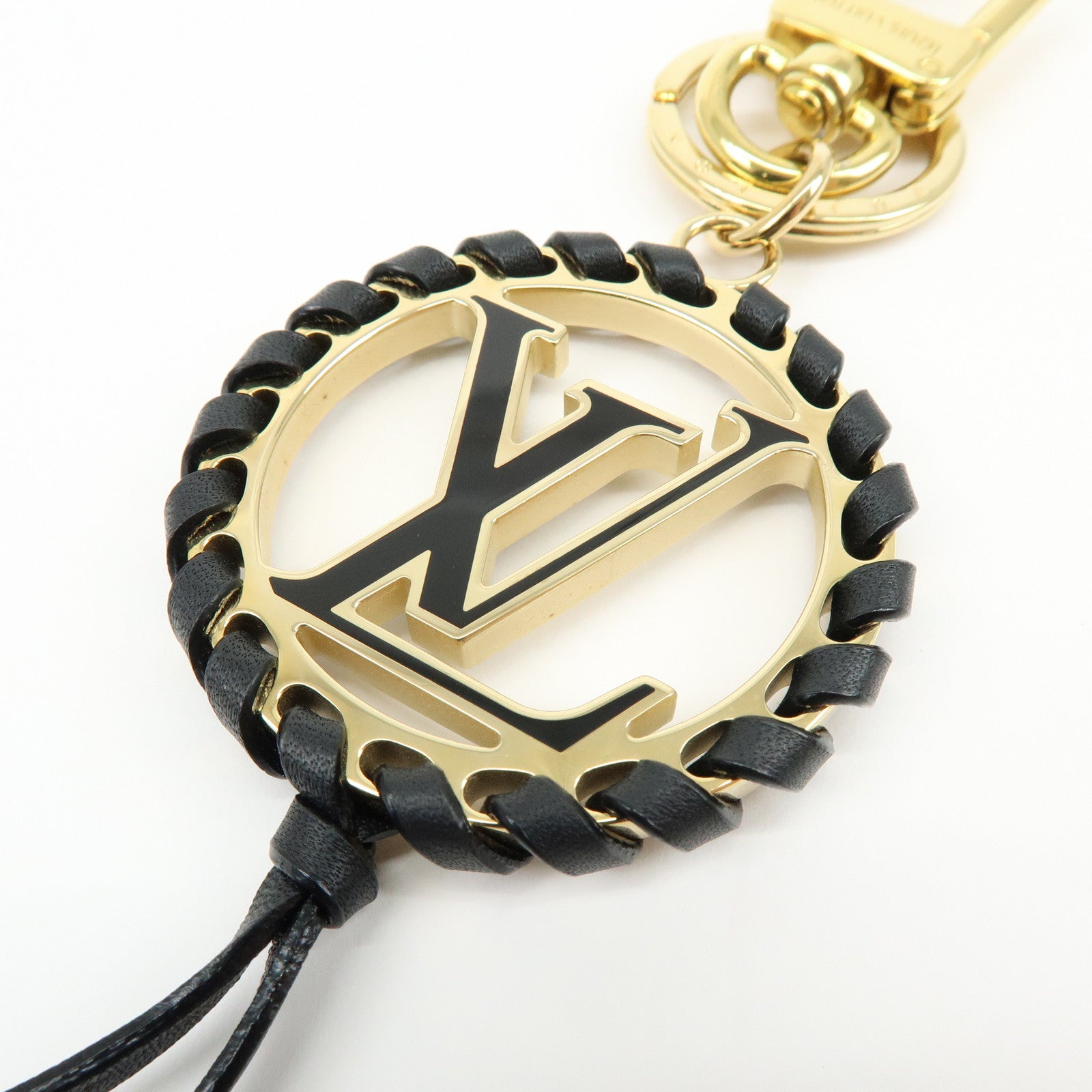 Louis Vuitton Porte Cles Very LV Circle Bag Charm Key Ring Black M63082
