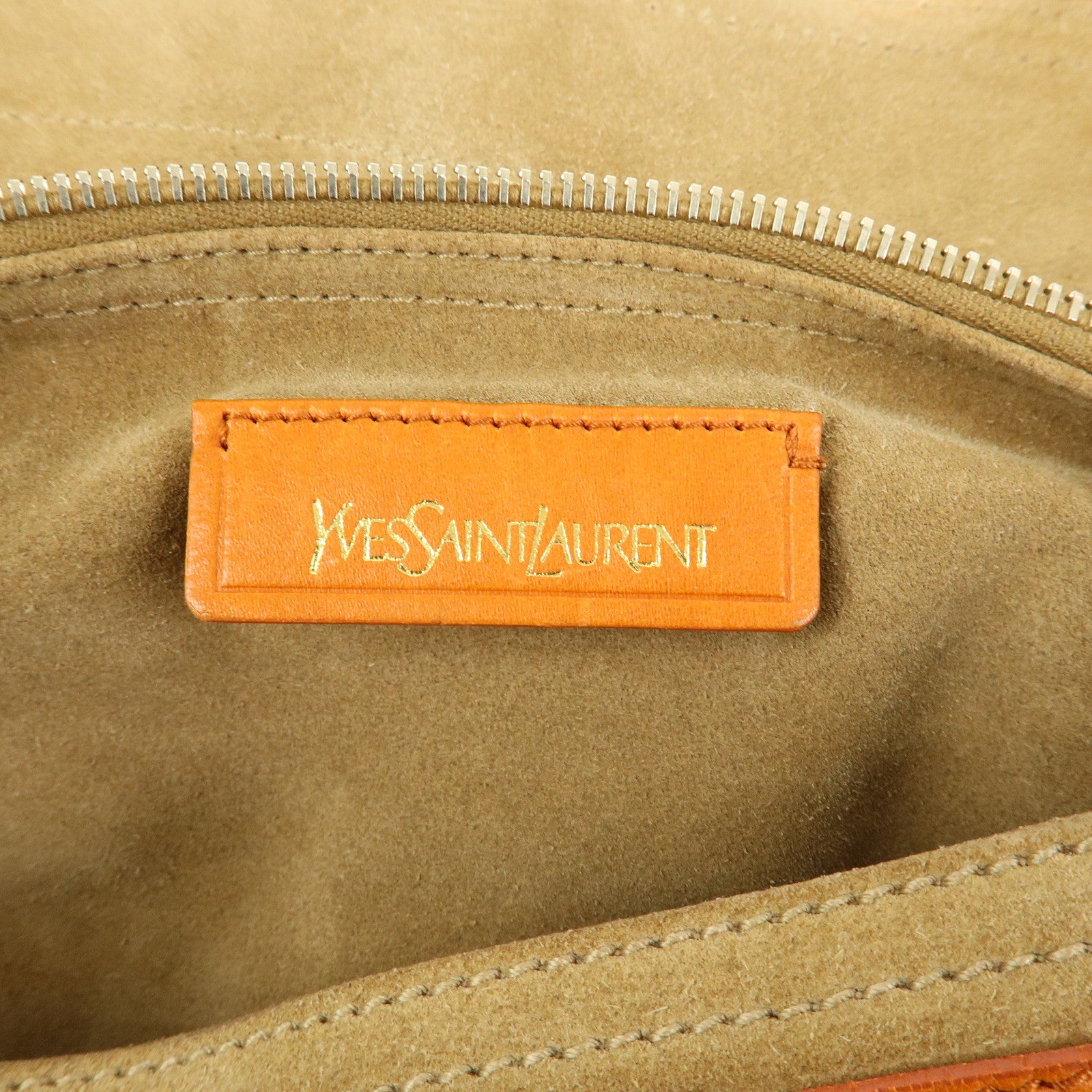SAINT LAURENT PARIS Baby Cabas Muse Two Leather Suede Hand Bag