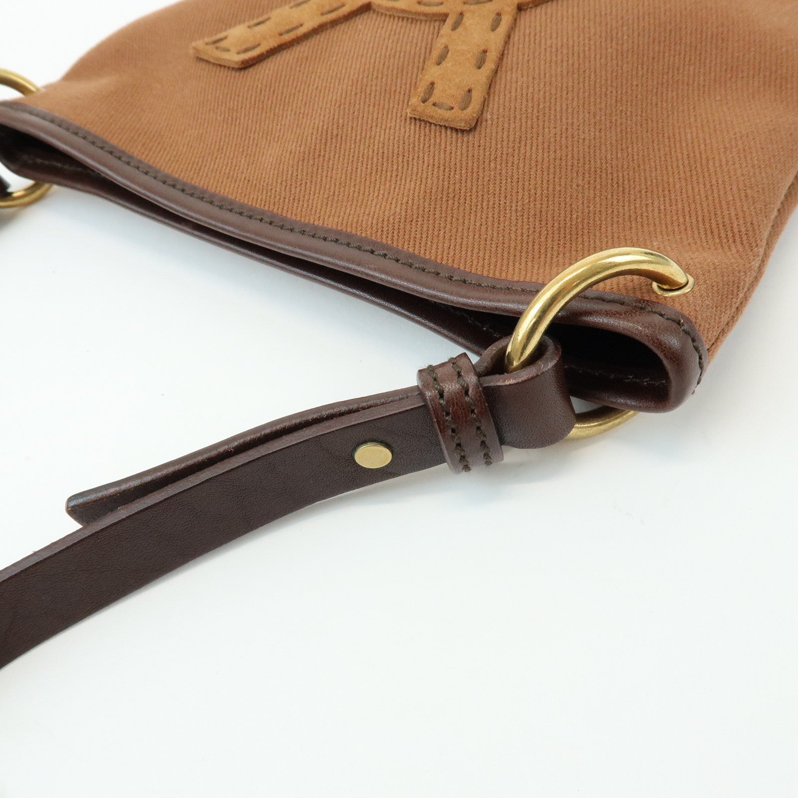 SAINT LAURENT PARIS Kahara Cassandra Canvas Leather Shoulder Bag