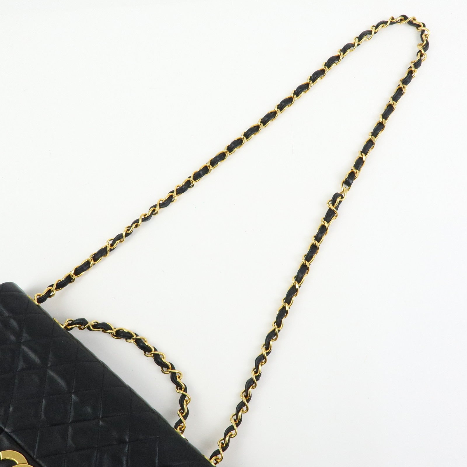 CHANEL Jumbo Matelasse 34 Lamb Skin Shoulder Bag Black A01094