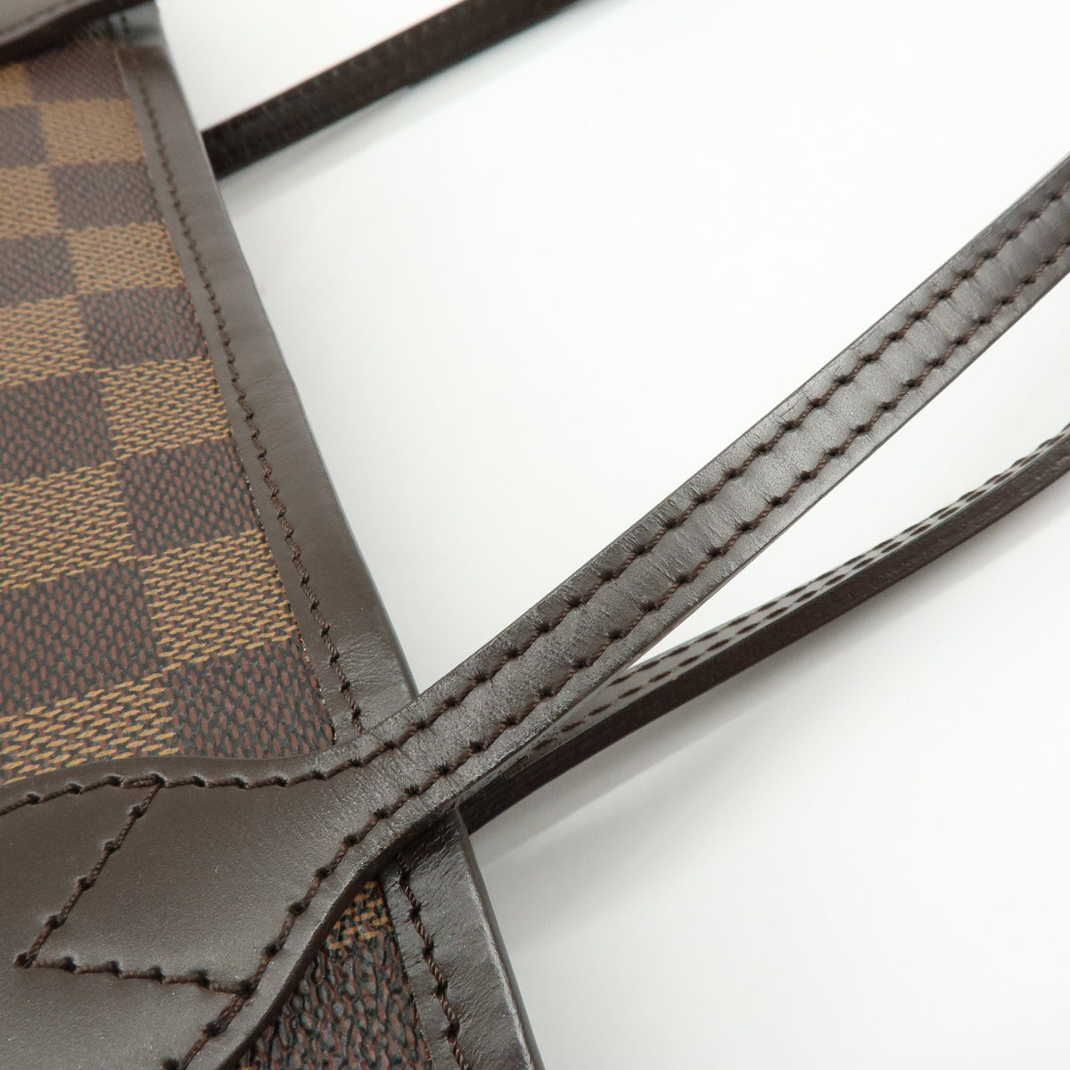 Louis Vuitton Damier Ebene Canvas Leather Neverfull MM Tote Bag N51105