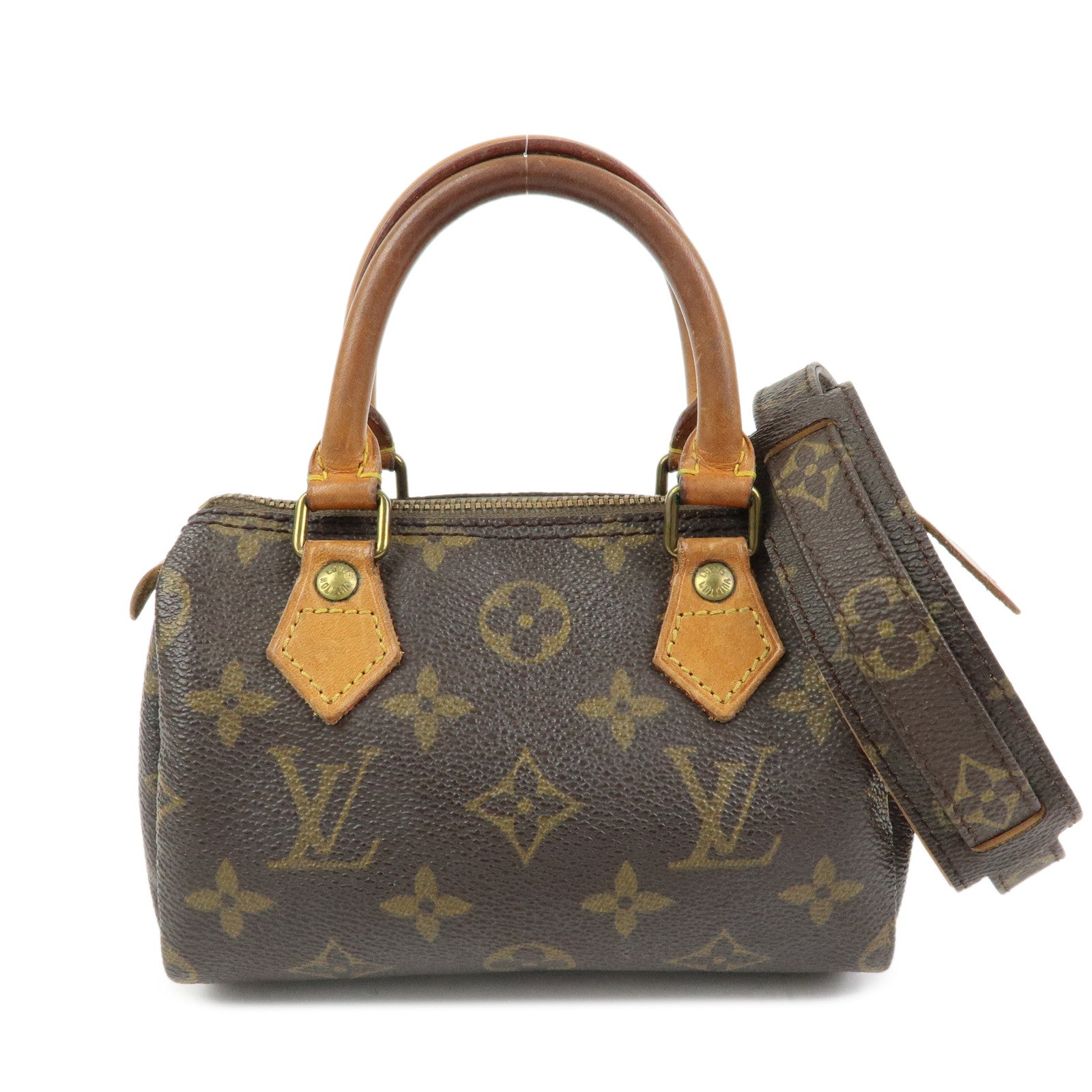Louis Vuitton Monogram Canvas Mini Speedy Hand Bag & Strap M41534
