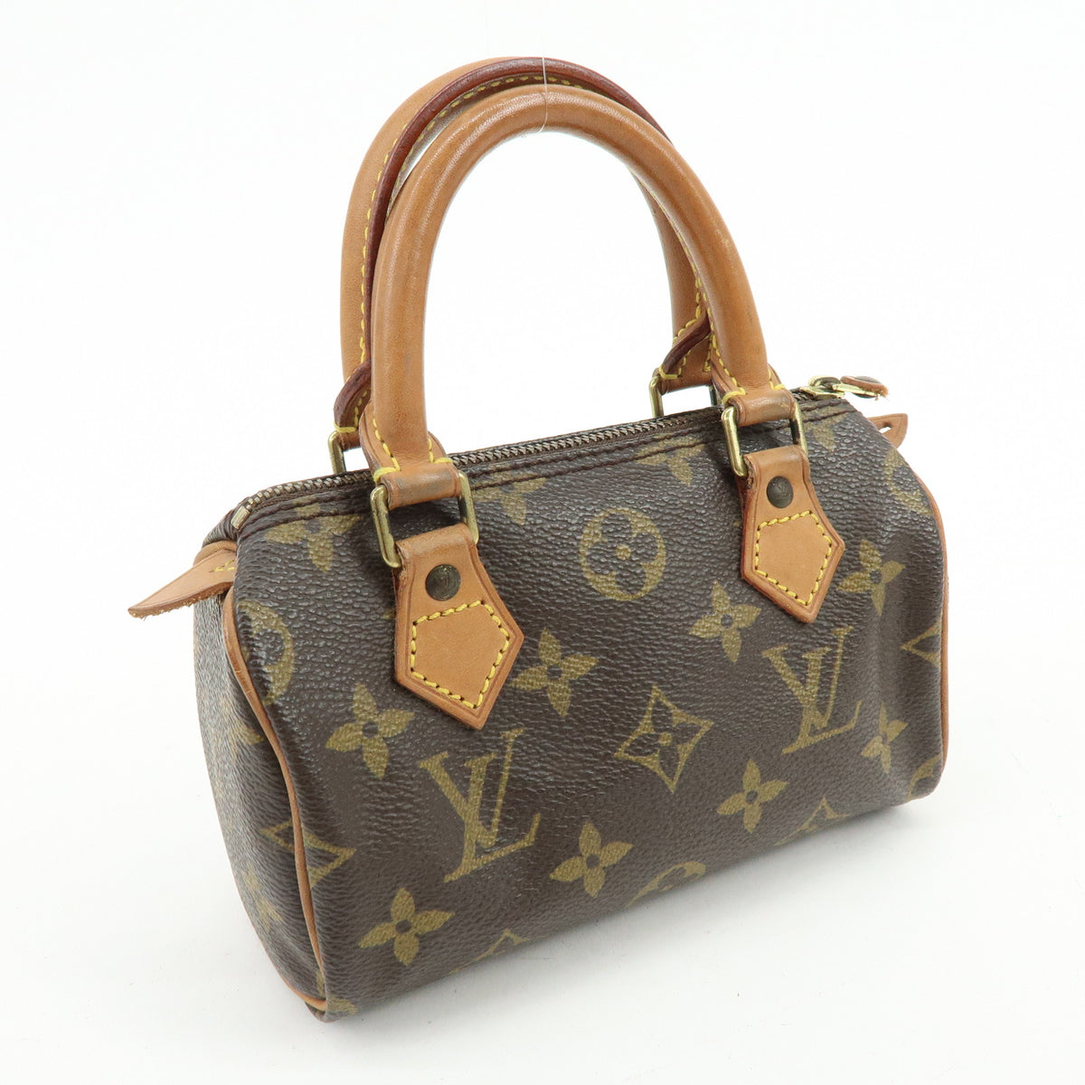 Louis Vuitton Monogram Mini Speedy Hand Bag Brown M41534