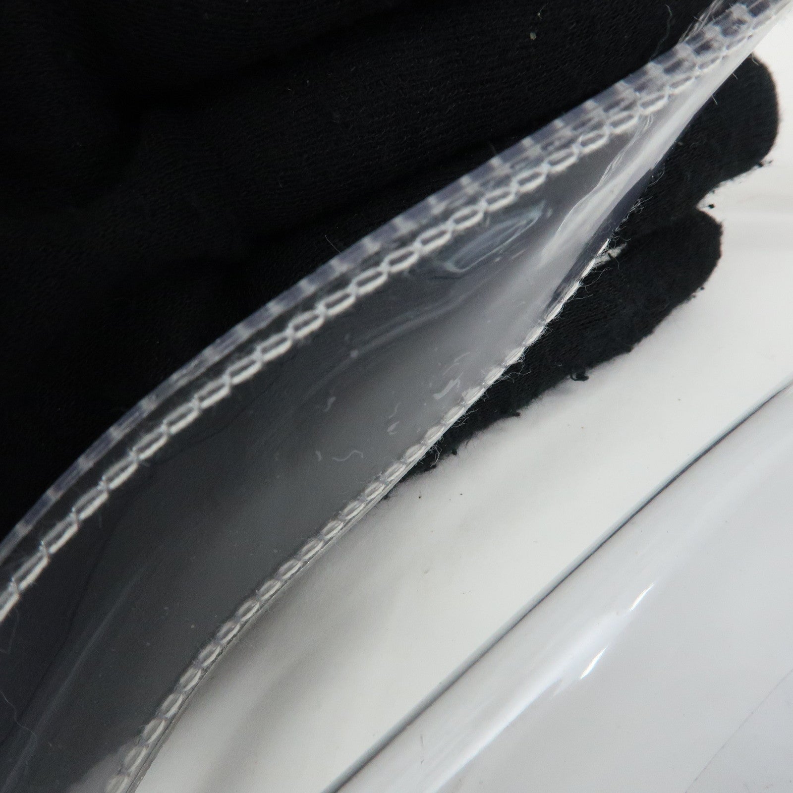 HERMES Kelly Vinyl Hand Bag Clear Transparent Gold