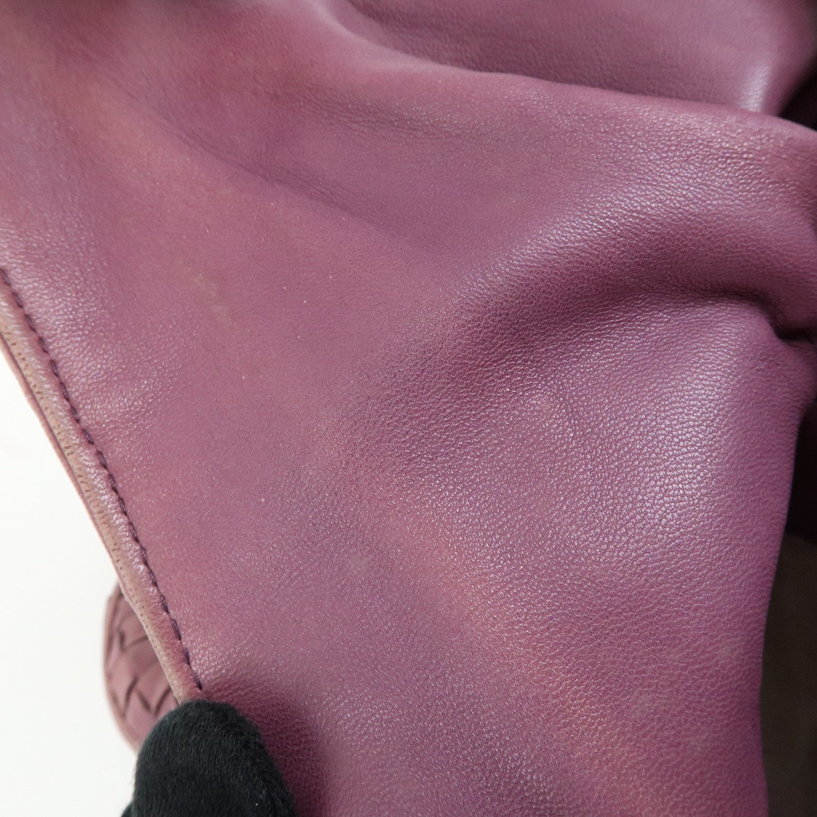 BOTTEGA VENETA Intrecciato Leathe Shoulder Bag Hand Bag Purple 145552