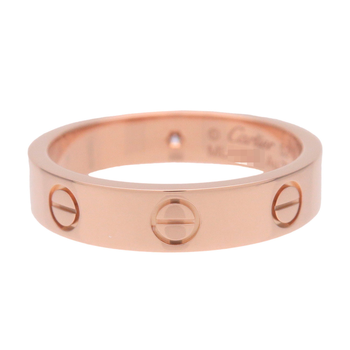 Cartier Mini Love 1P Diamond Ring K18 750PG Rose Gold #52 US6 EU53 HK13