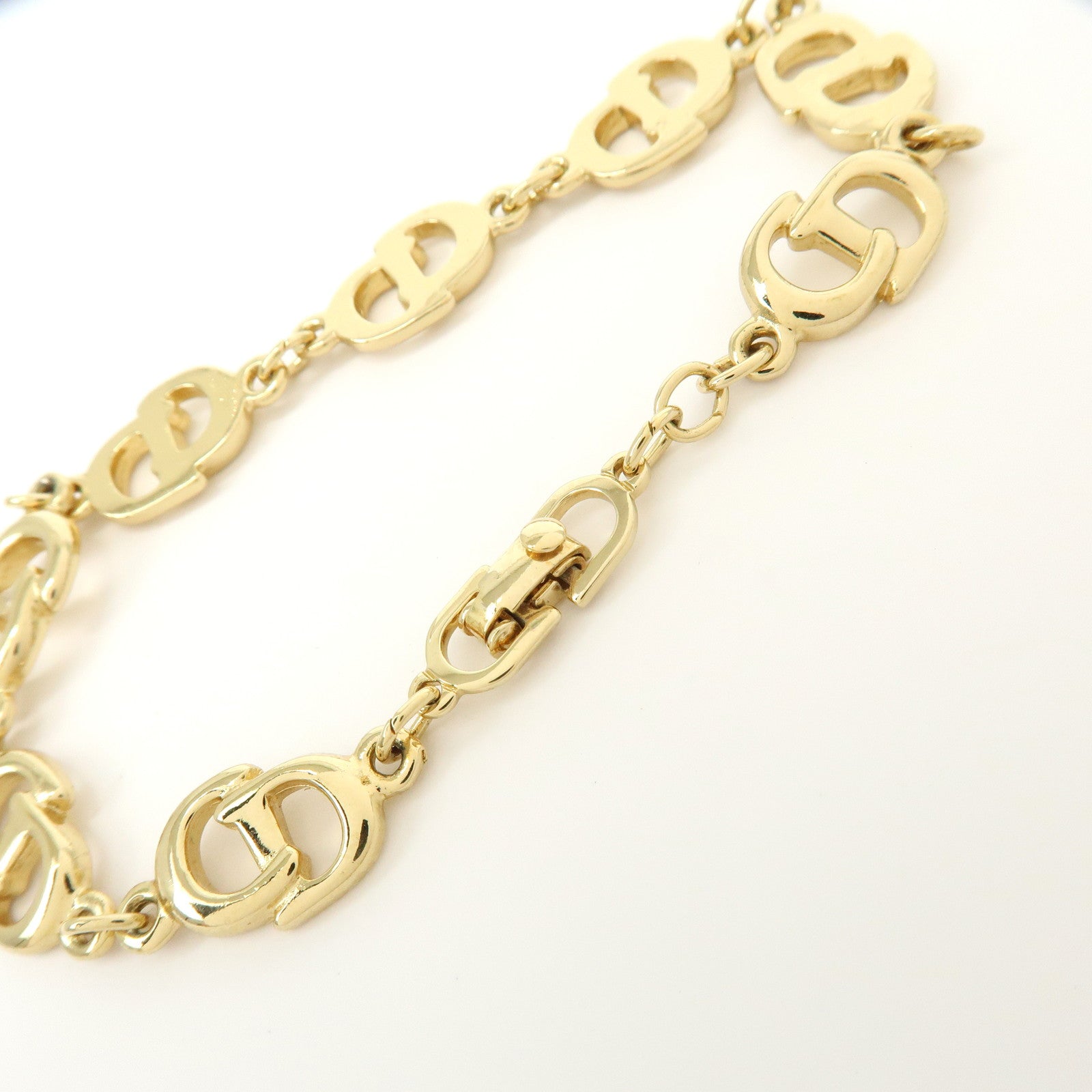 Christian Dior CD Logo Chain Metal Bracelet Gold