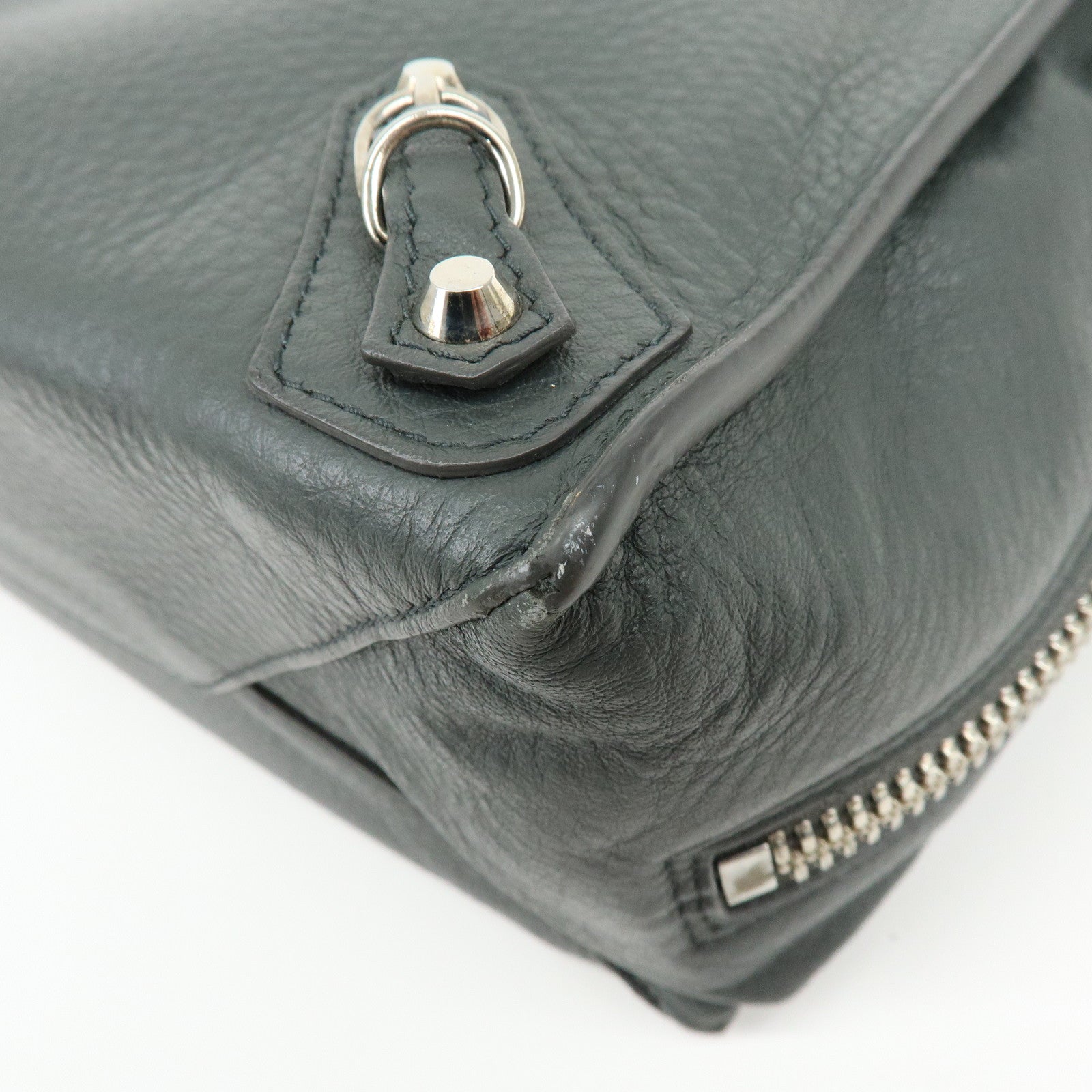 BALENCIAGA The Paper Shoulder Bag Hand Bag Grey 432596