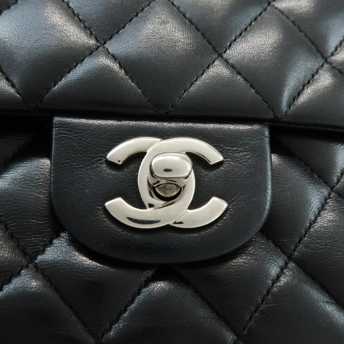 CHANEL Matelasse 25 Double Flap Lamb Skin Chain Shoulder Bag A01112
