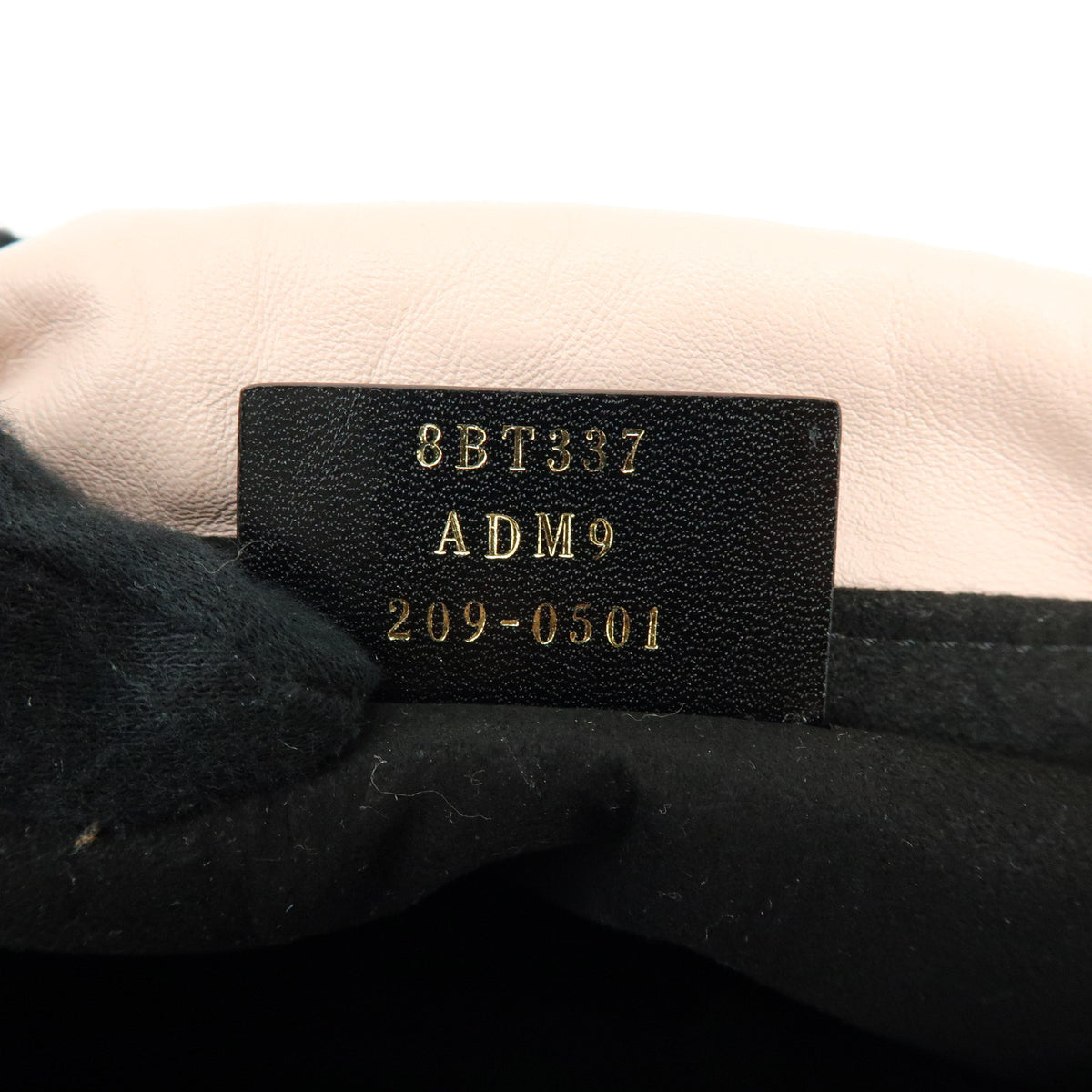 FENDI Logo Nappa Leather Drawstring Shoulder Bag Pouch Pink 8BT337
