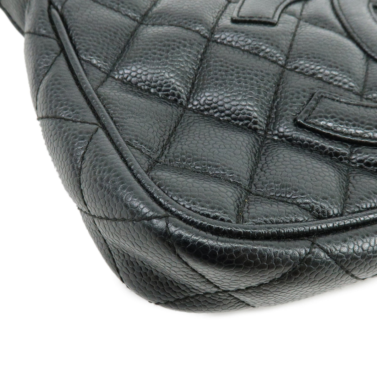 CHANEL Matelasse Caviarskin Chain Shoulder Bag Black A22476