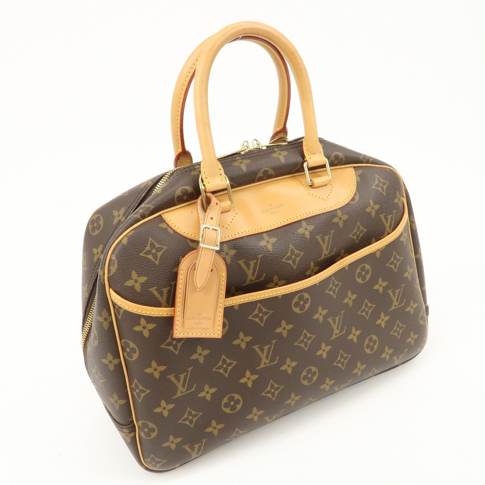 Louis Vuitton Monogram Deauville Hand Bag Brown M47270 Used