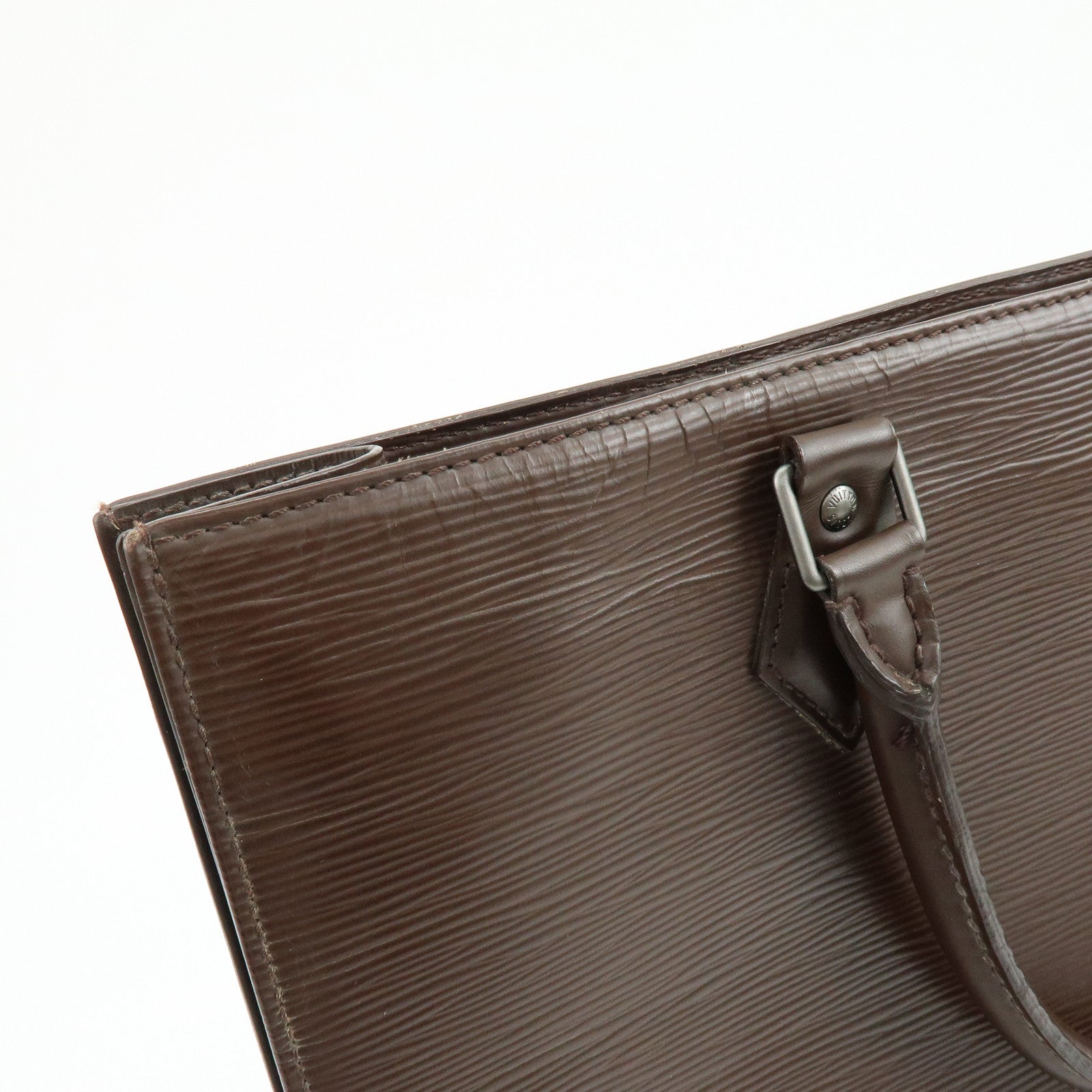 Louis Vuitton Epi Sac Plat Leather Hand Bag Tote Bag Mocha M59082