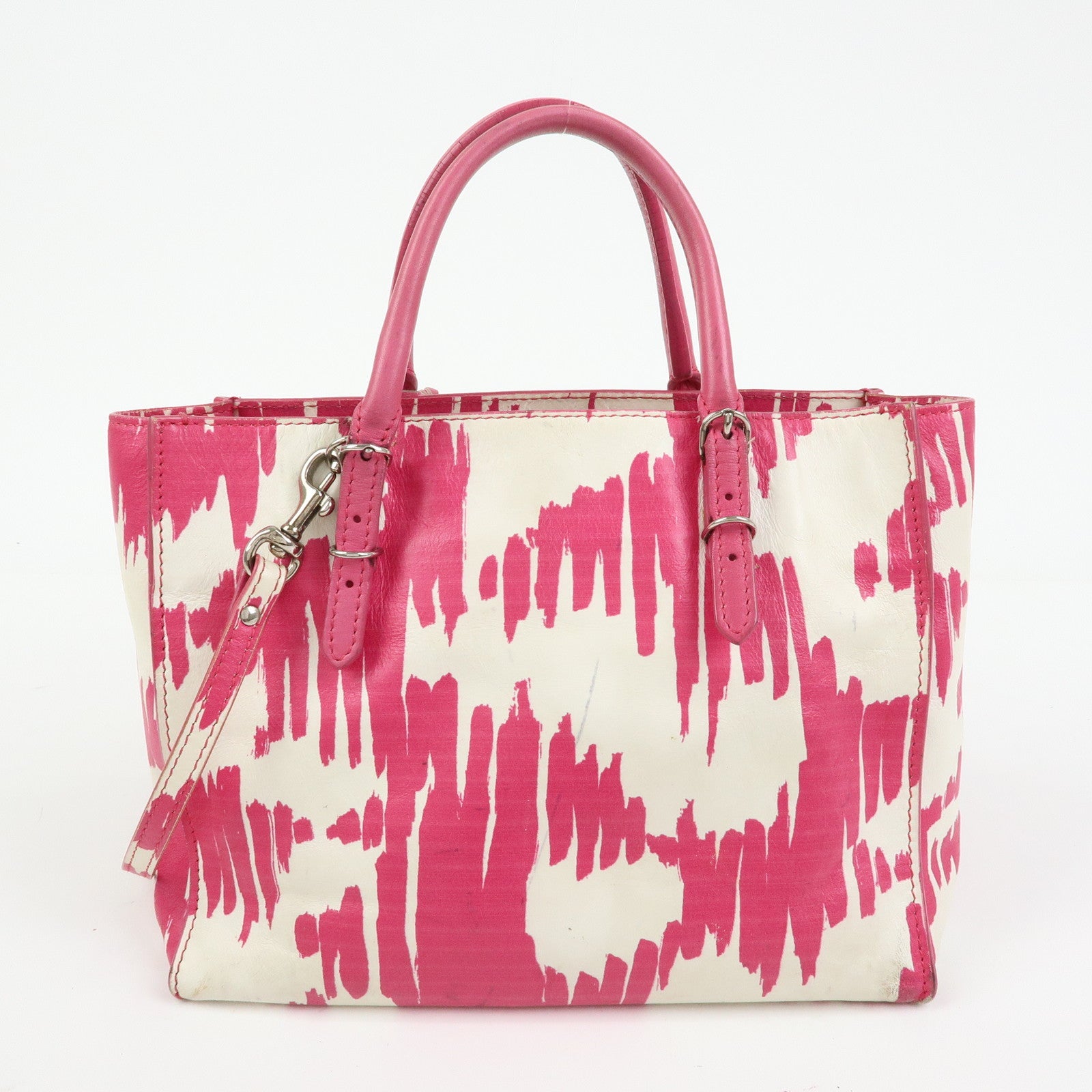 BALENCIAGA Leather Mini Paper 2Way Bag Tote Bag Hand Bag Pink 338585