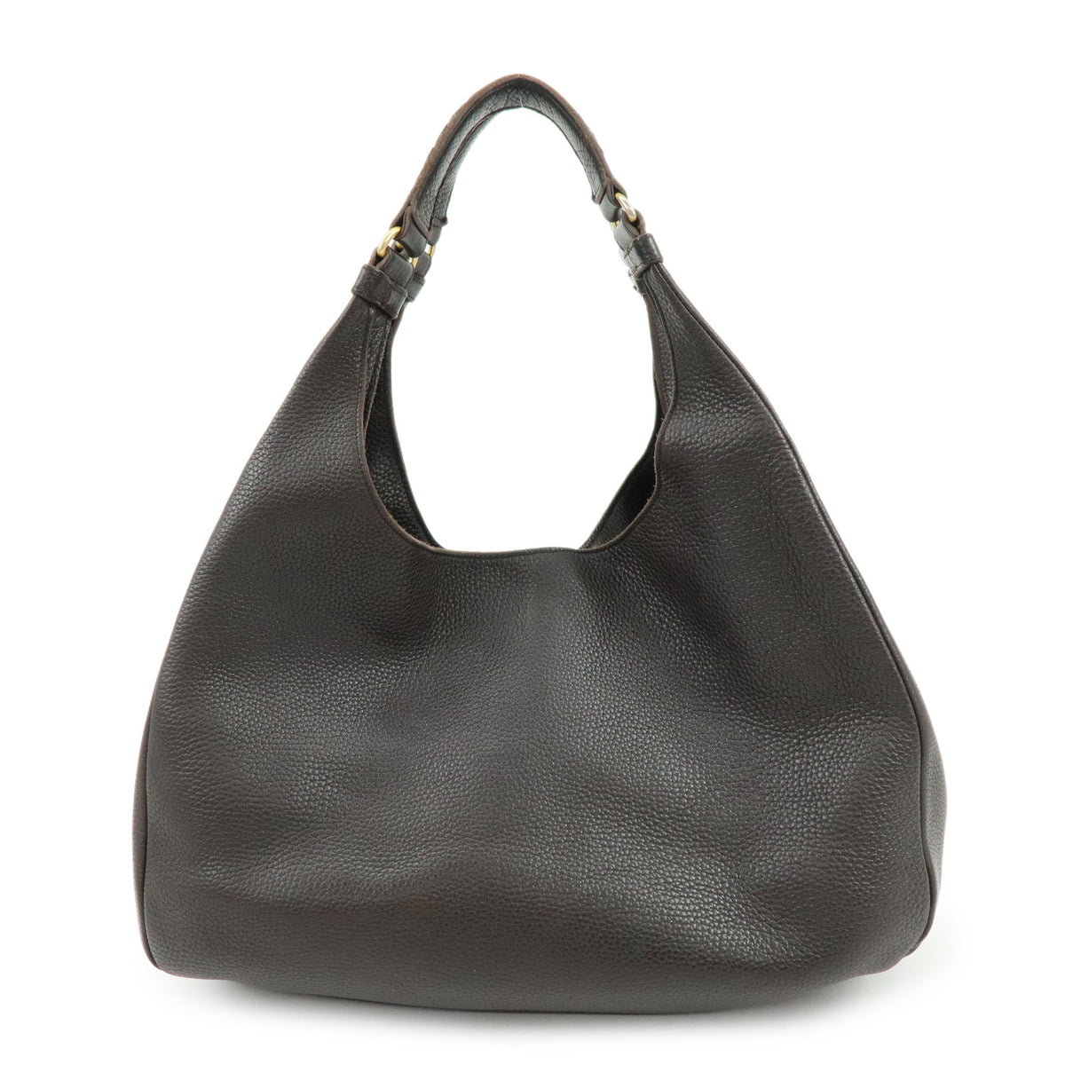 BOTTEGA VENETA Intrecciato Campana Large Leather Shoulder Bag Brown