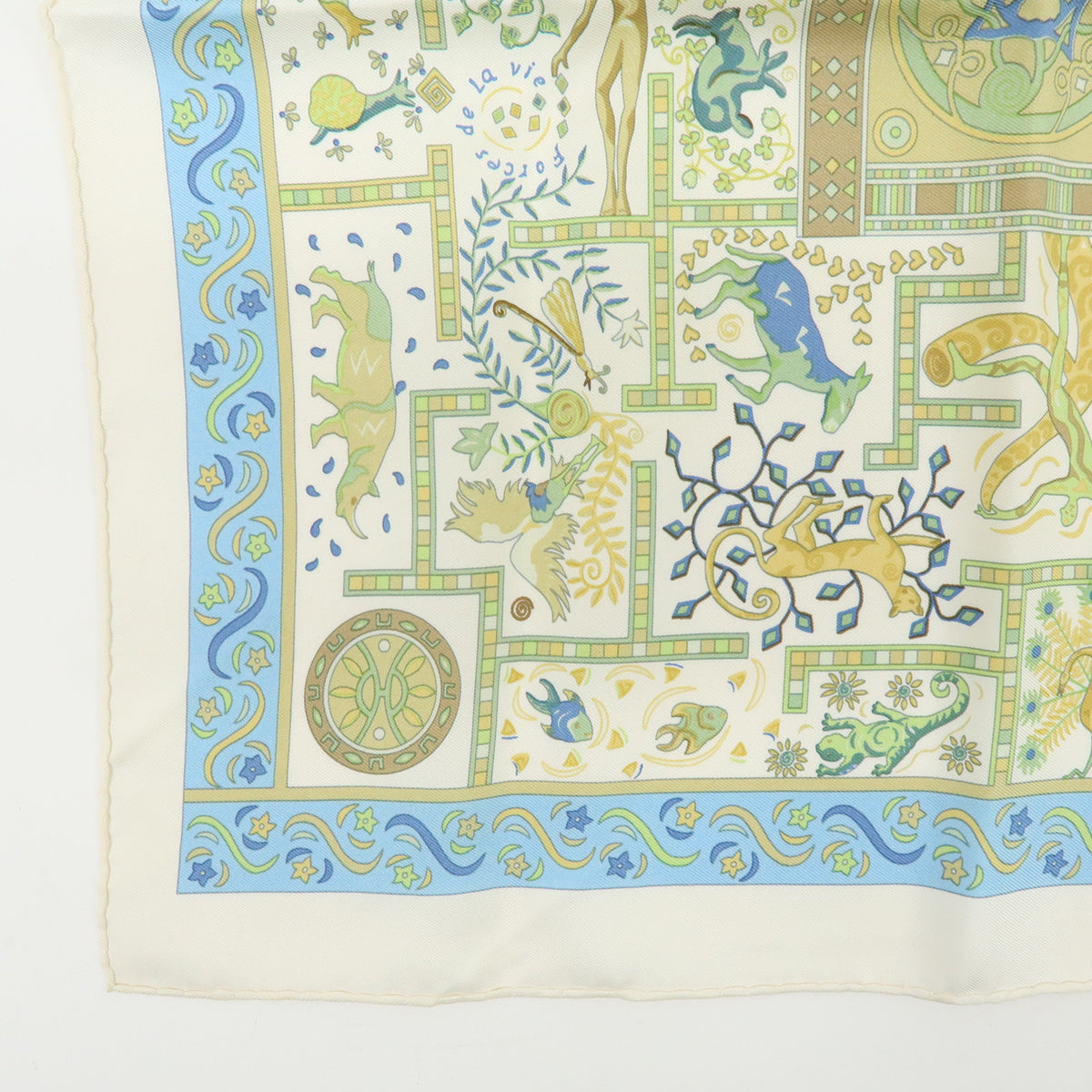 HERMES Lot of 2 Carre 45 Silk 100% Scarf TOURNE SOLS FORCES DE LA VIE