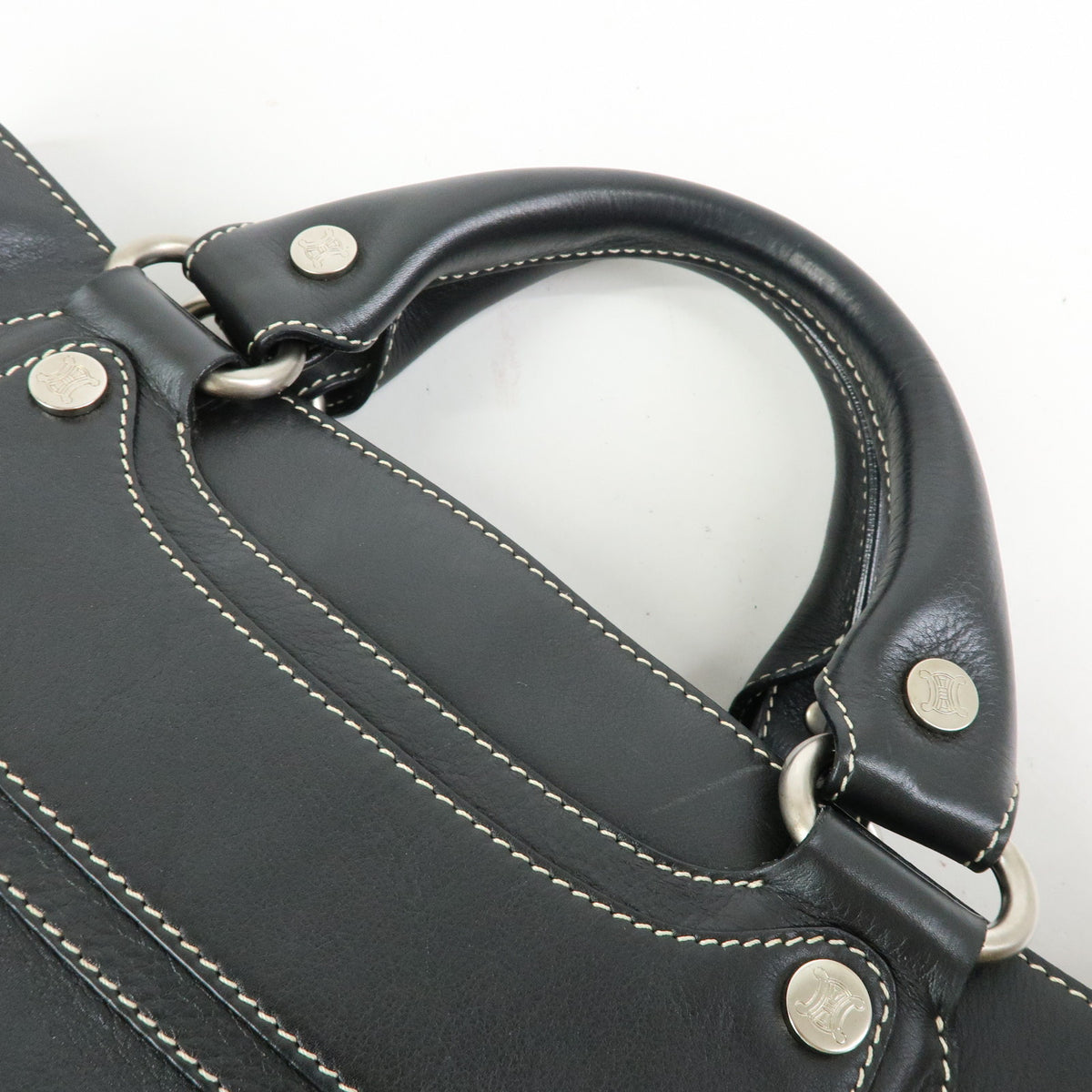 CELINE Leather Boogie Bag Hand Bag Black