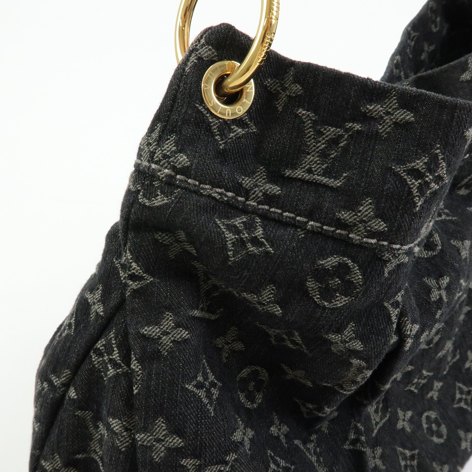 Louis Vuitton Monogram Denim Daily PM Leather Shoulder Bag Noir M40494