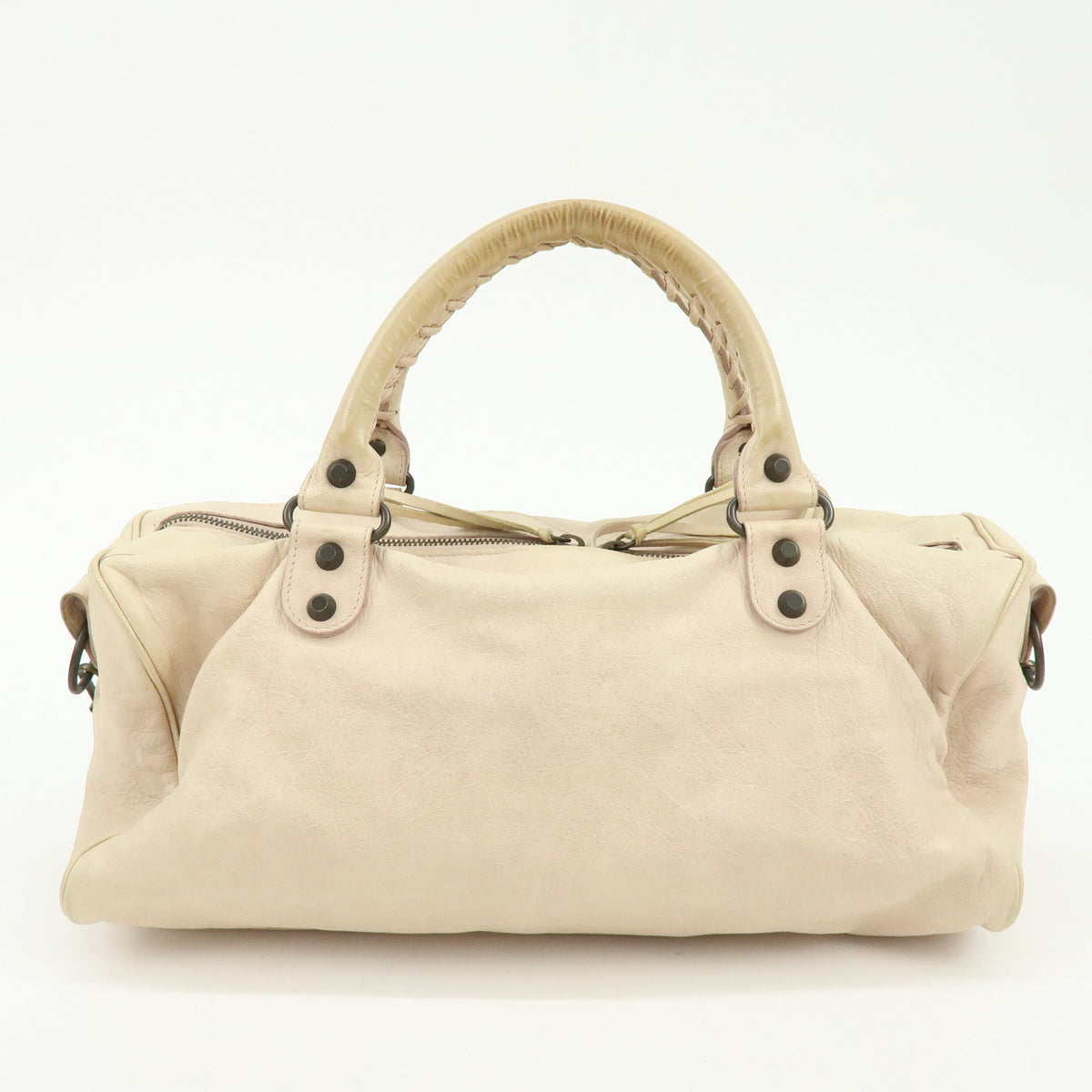BALENCIAGA The Twiggy Leather 2Way Hand Bag White Light Purple 128523
