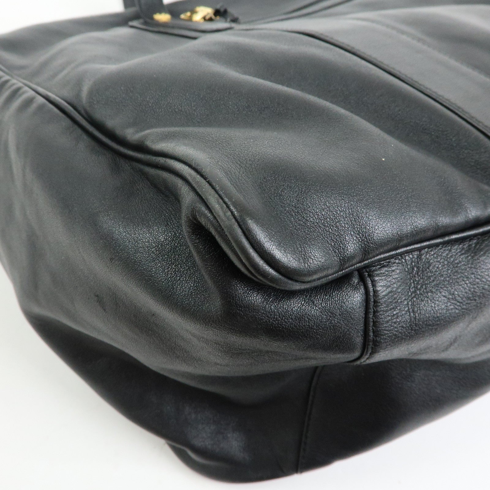 LOEWE Anagram Calf Leather 2Way Bag Boston Bag Travel Bag Black