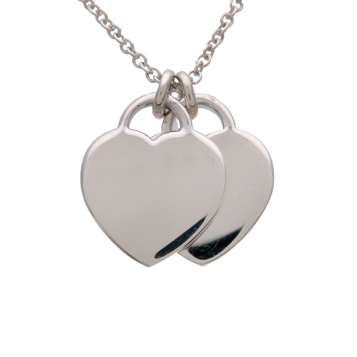 Tiffany & Co Return to Tiffany Double Heart Tag 1P Diamond Necklace Red
