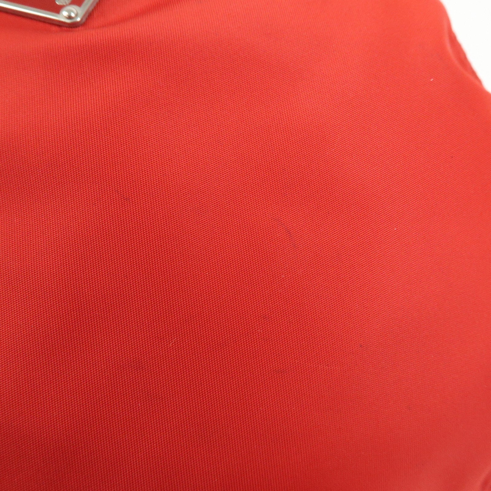 PRADA Triangle Logo Nylon Shoulder Bag Crossbody Bag Red Beige B7372