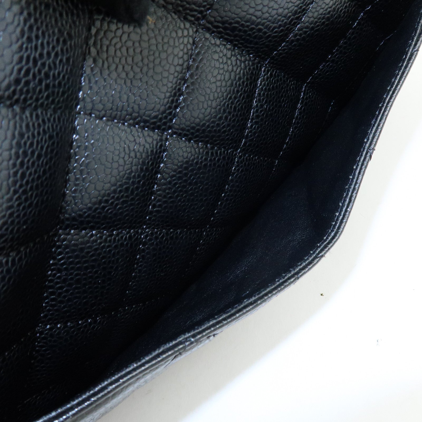CHANEL Matelasse COCO Mark Caviarskin Boston Bag Hand Bag Black A20997