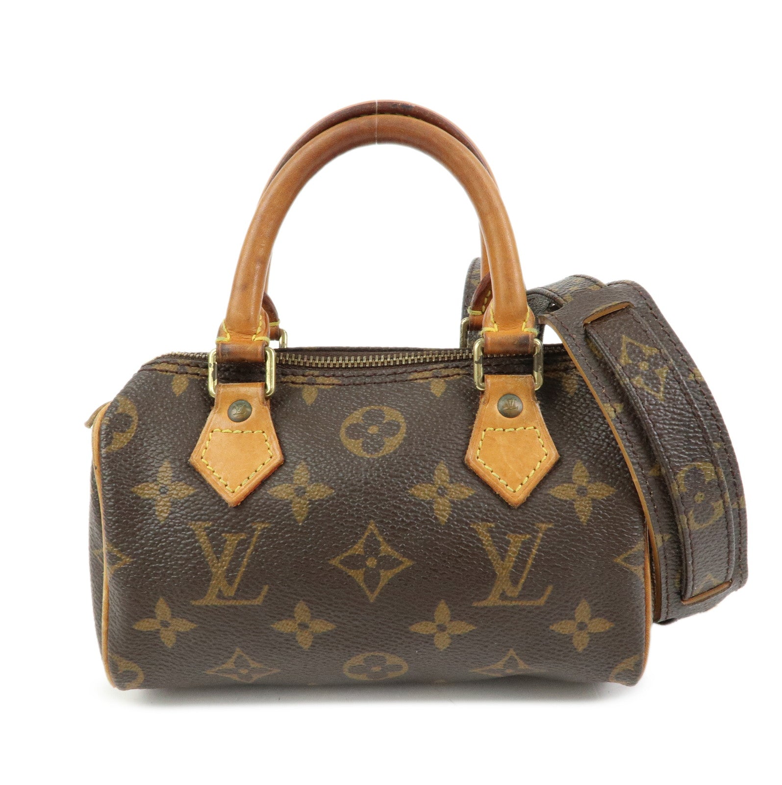 Louis Vuitton Monogram Mini Speedy & Strap 2Way Hand Bag Brown M41534
