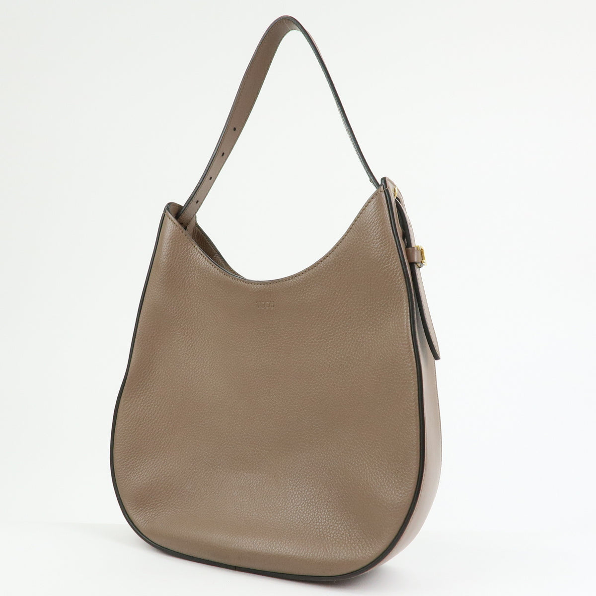 TOD'S  Oboe Leather Shoulder Bag Hand Bag Taupe Brown