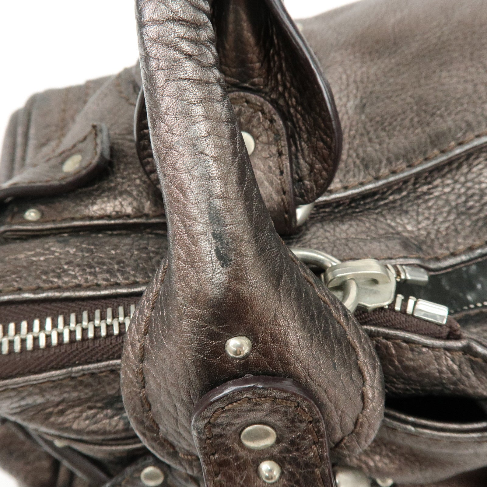 Chloe Paddington Leather Hand Bag Shoulder Bag Bronze