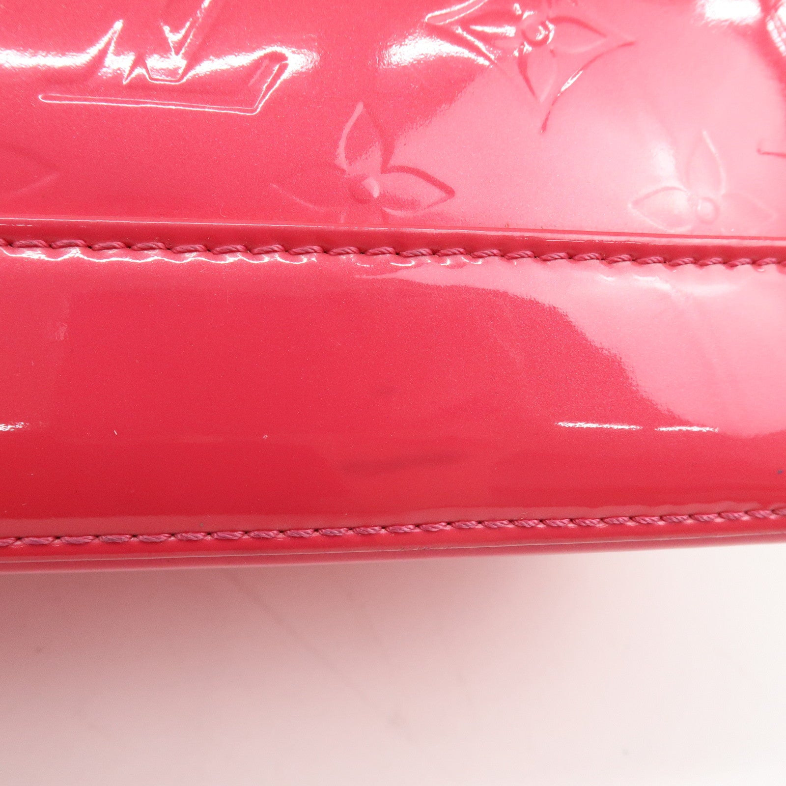 Louis Vuitton Monogram Rose Vernis Alma MM Hand Bag Rose Pop M93686